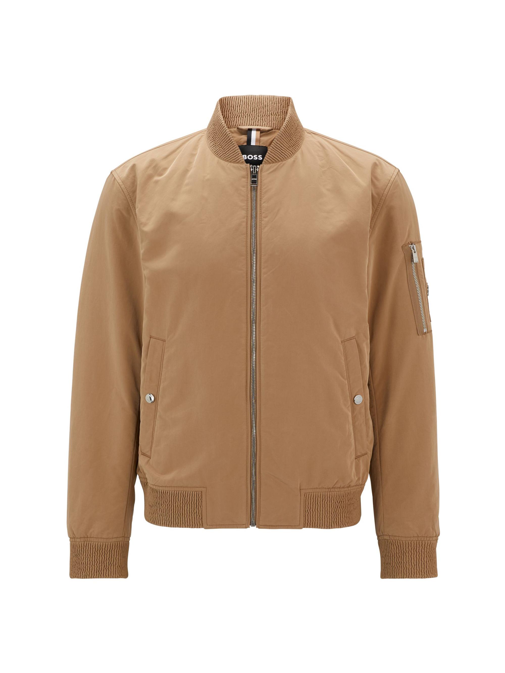 BOSS Men's Water-Repellent Jacket in a Regular Fit - Beige