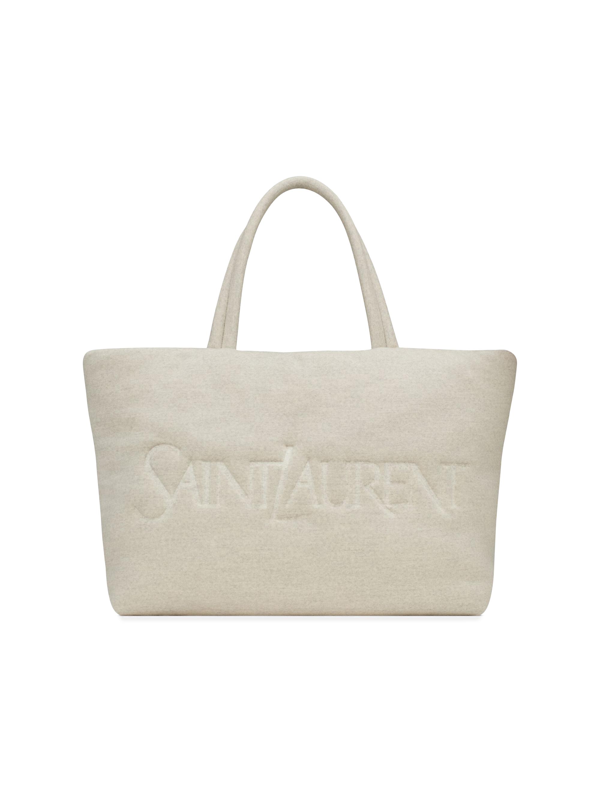 Saint Laurent Men's Tote Bag in Jersey - Beige