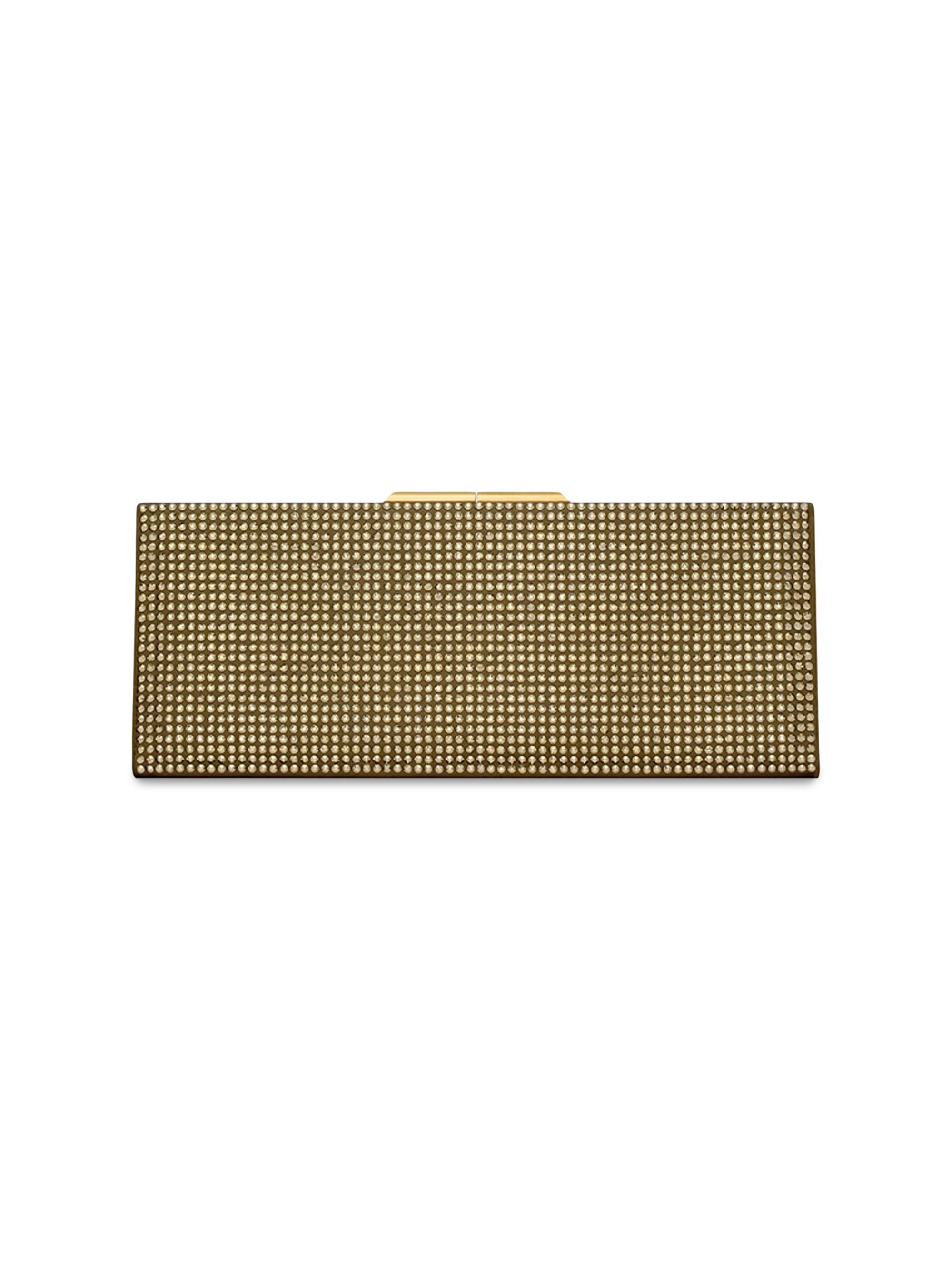 Saint Laurent Women's Midnight  Clutch in Silk Satin and Crystals - Astres