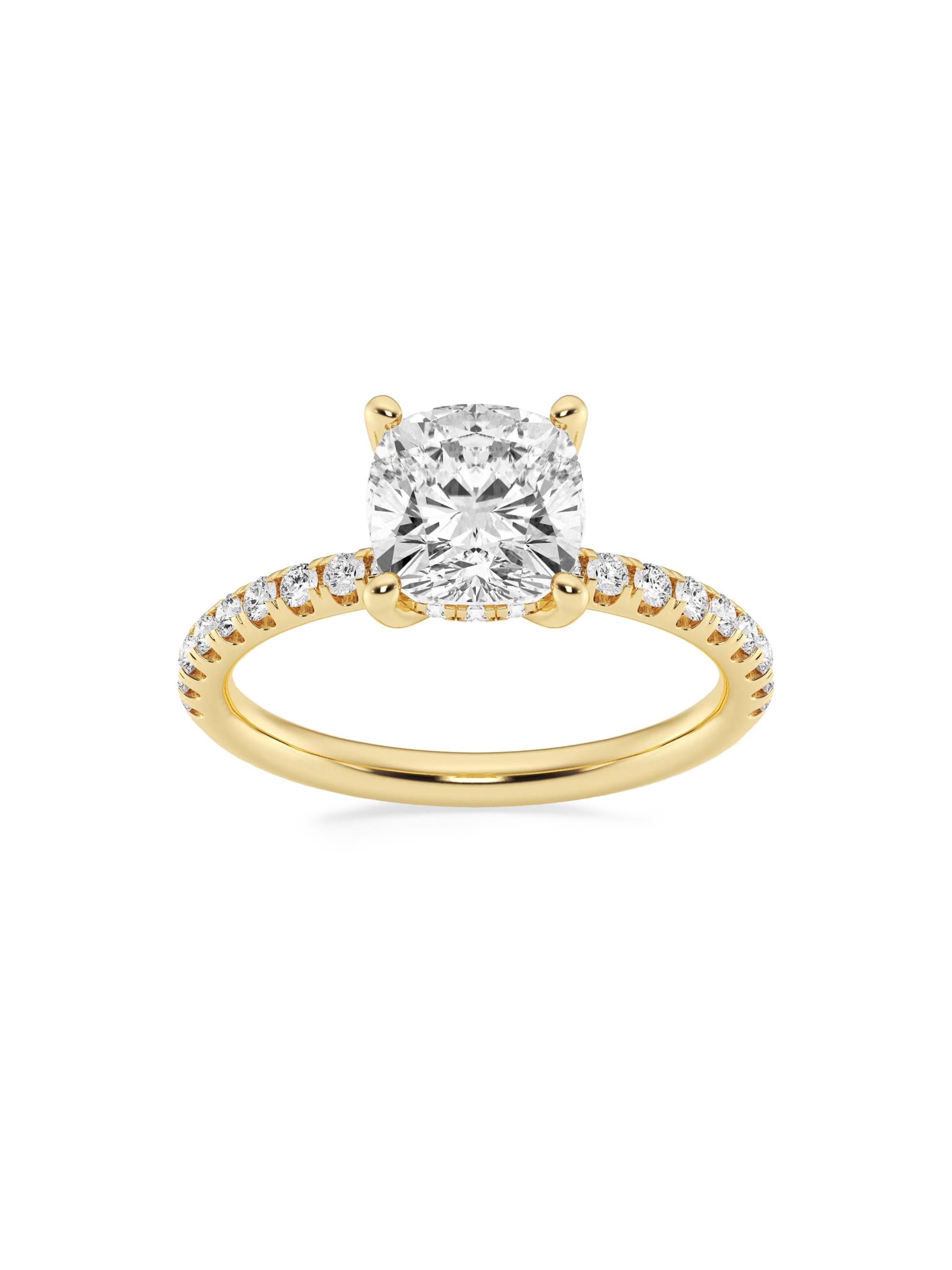 Saks Fifth Avenue Collection Women's 14K Yellow Gold & Cushion-Cut Lab-Grown Diamond Hidden Halo Ring/0.80-3.41 TCW - 2.4 Tcw