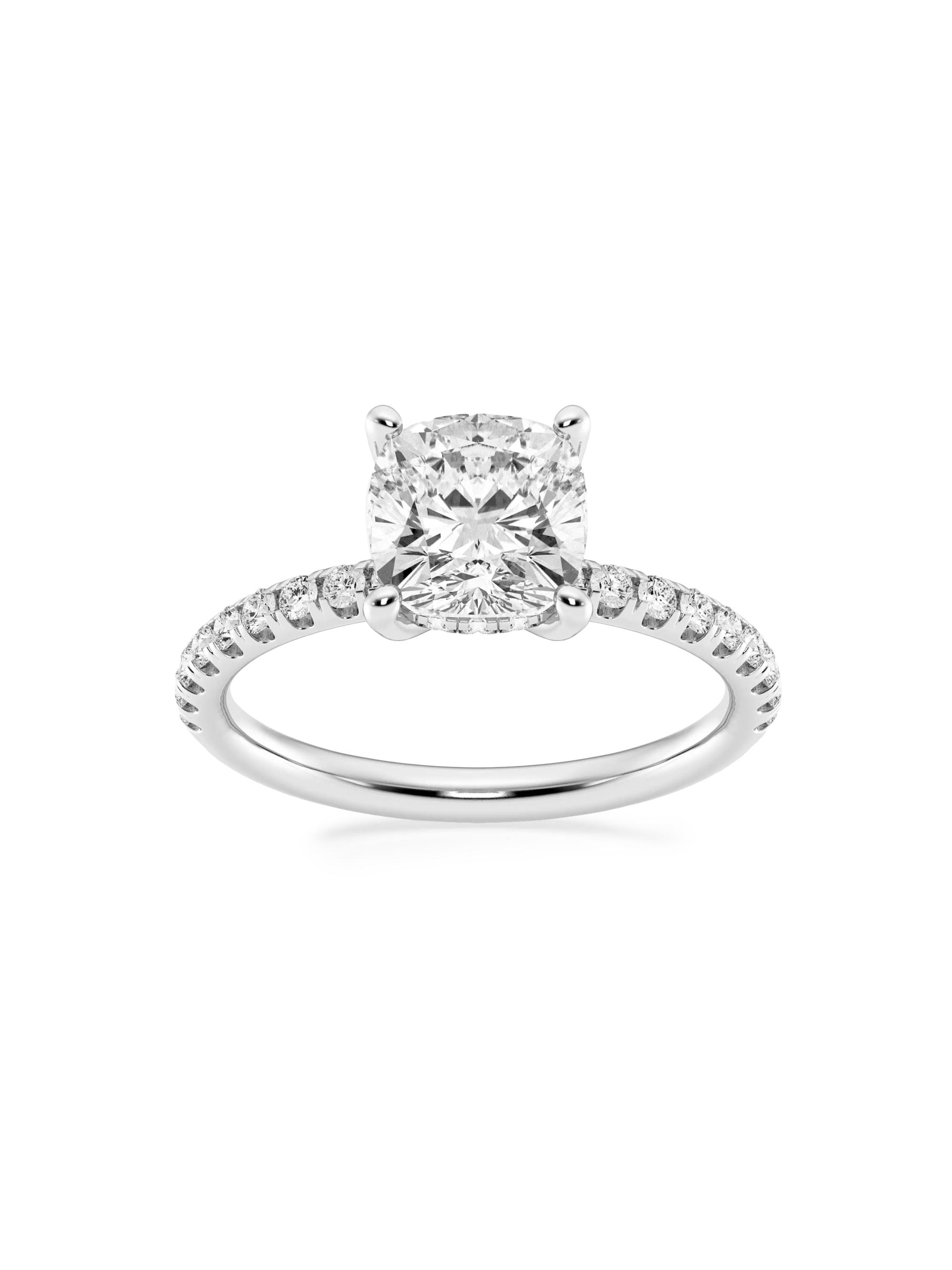 Saks Fifth Avenue Collection Women's 14K White Gold & Cushion-Cut Lab-Grown Diamond Hidden Halo Ring/0.80-3.41 TCW - 2.4 Tcw