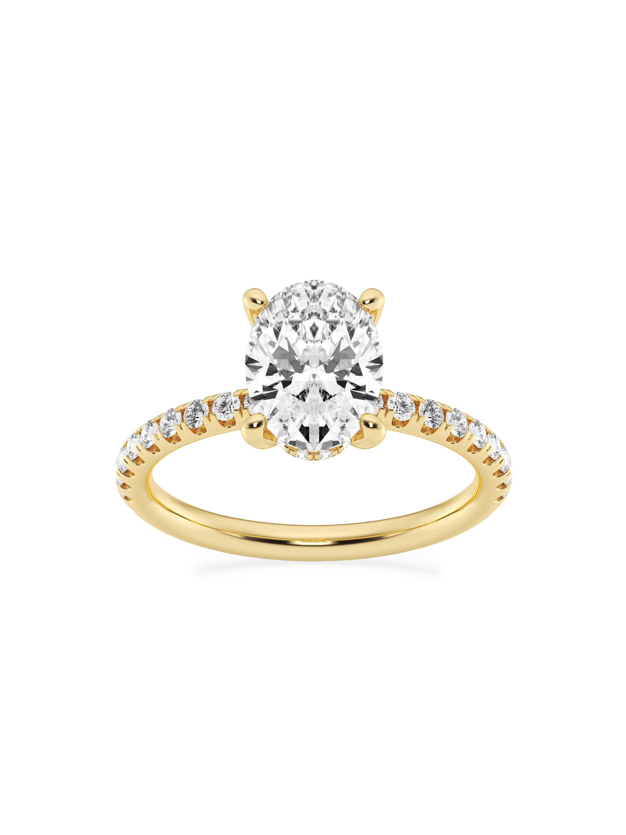 Saks Fifth Avenue Collection Women's 14K Yellow Gold & Oval Lab-Grown Diamond Hidden Halo Ring/0.80-3.41 TCW - 2.4 Tcw