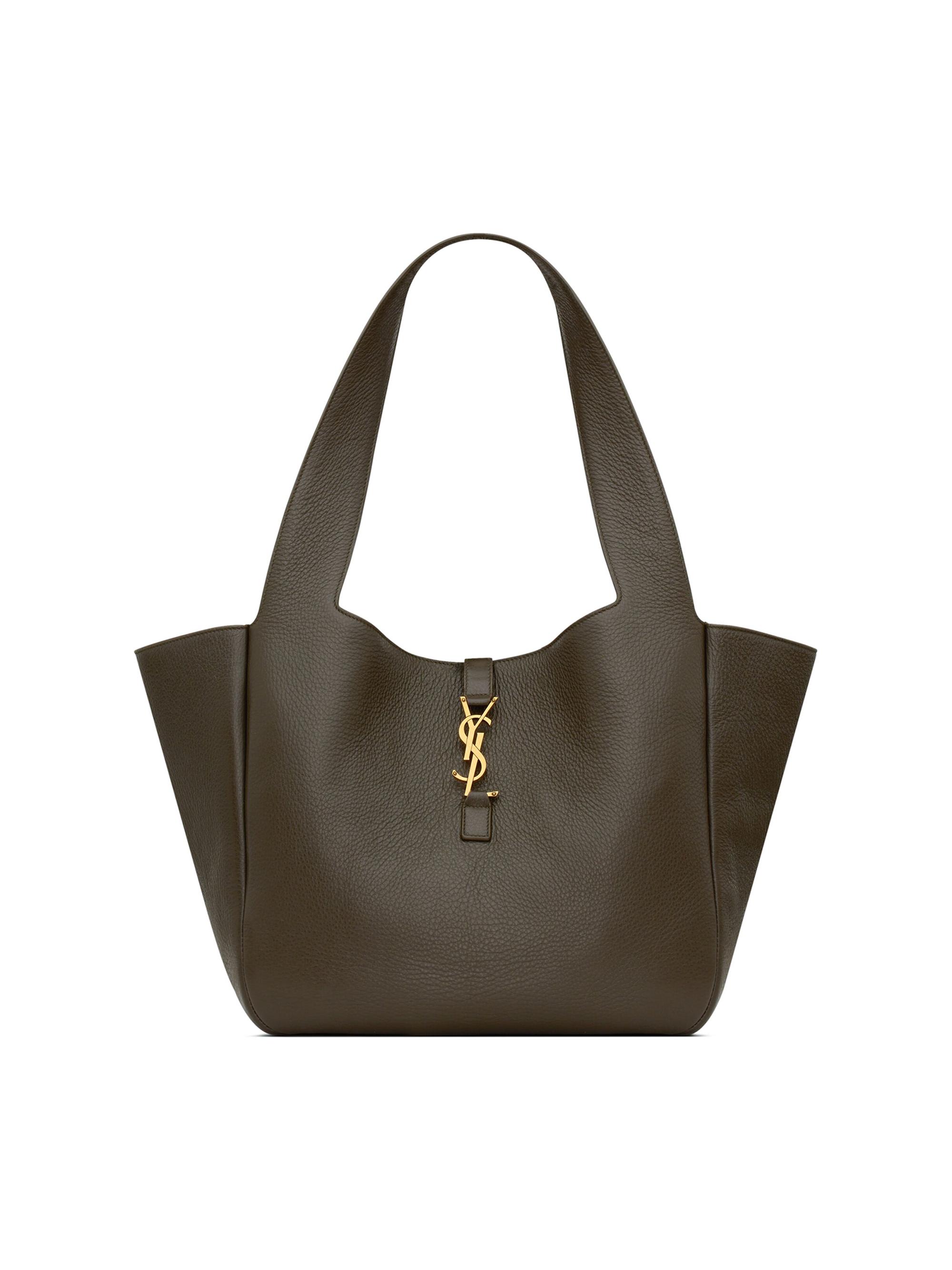 Saint Laurent Women's Le 5 a 7 Bea Tote Bag in Grained Leather - Light Musk