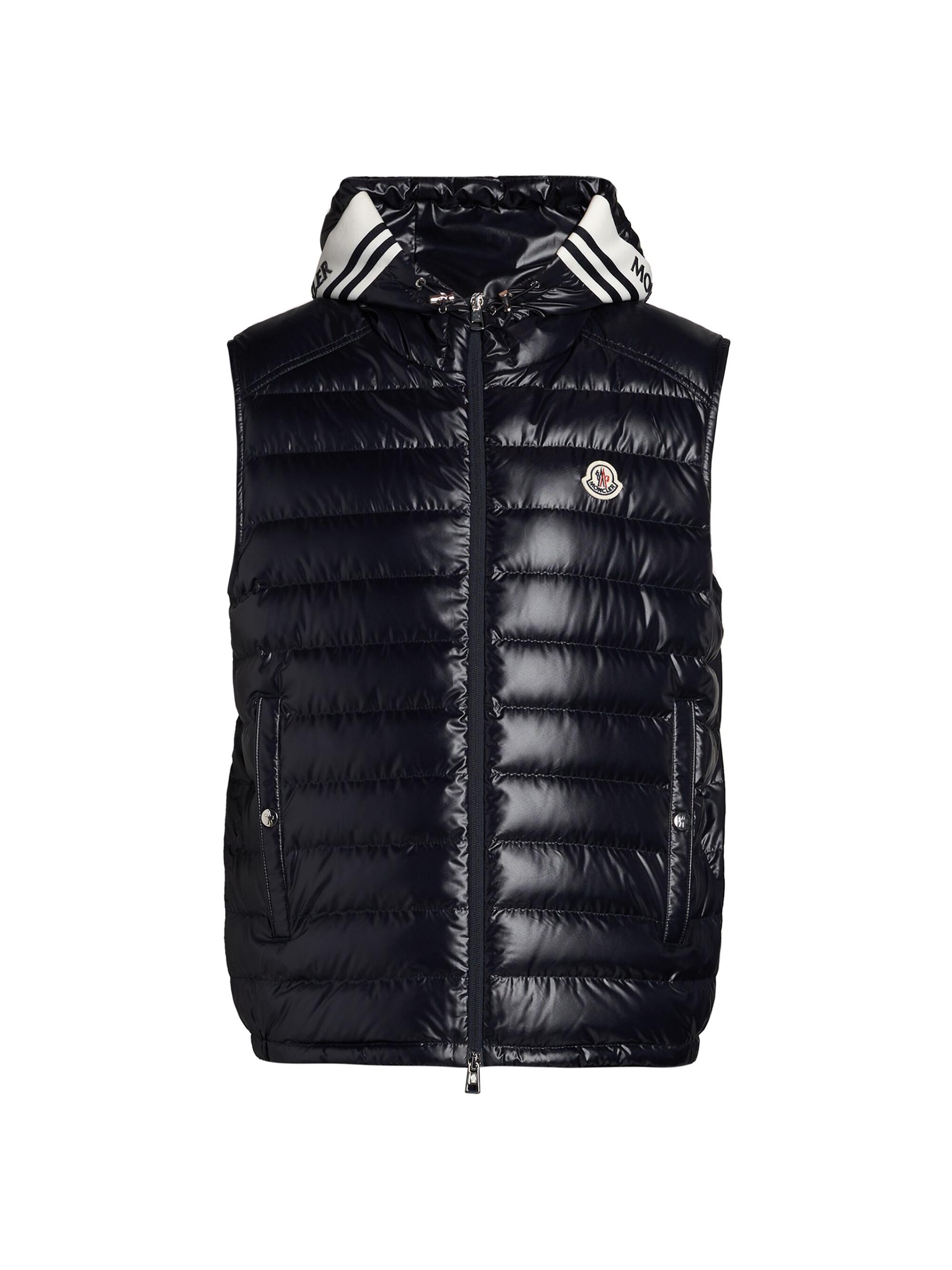 Moncler Men's Clai Quilted Full Zip Hooded Down Vest - Black