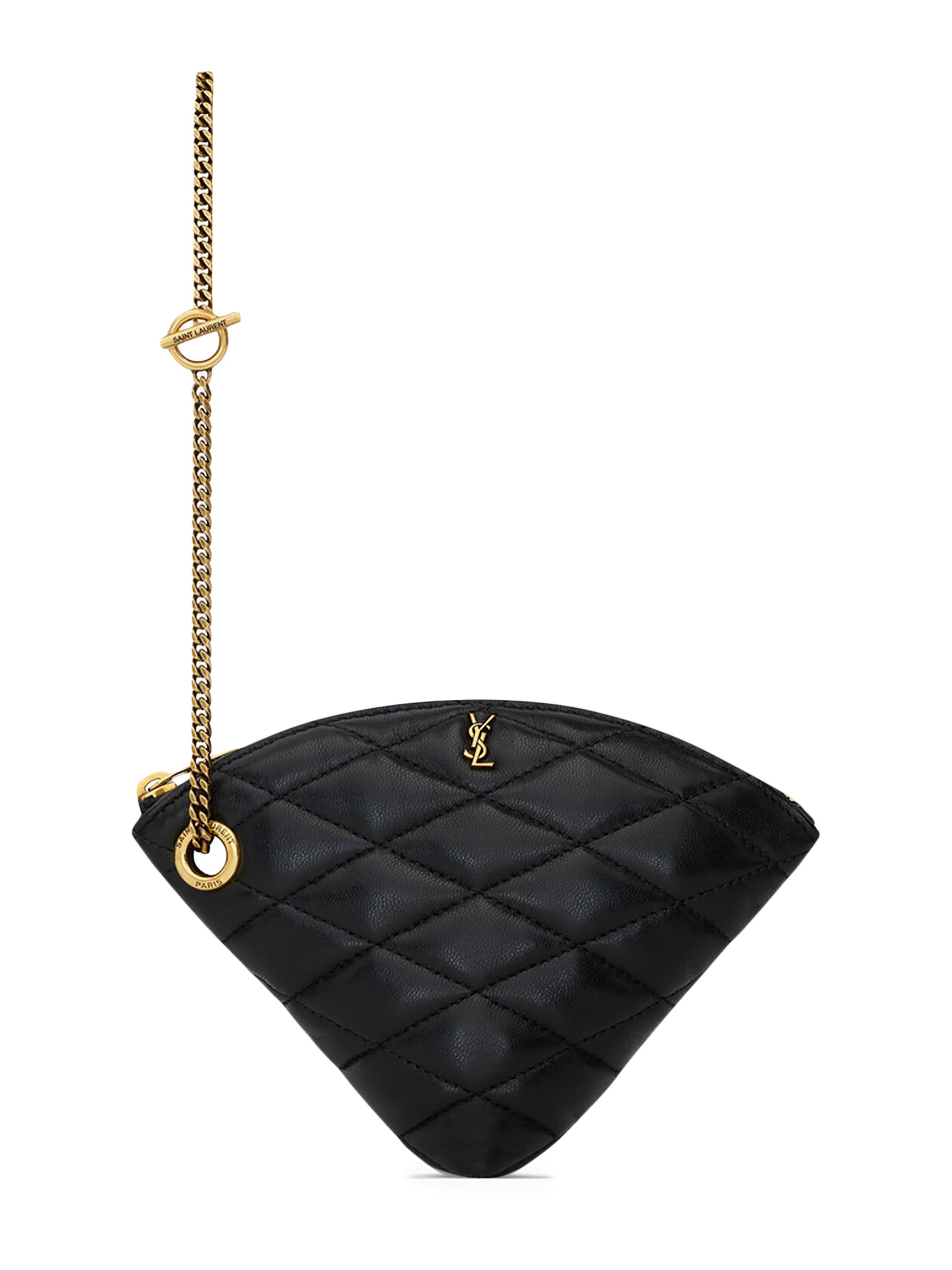 Saint Laurent Women's Sade Coin Purse in Lambskin - Black