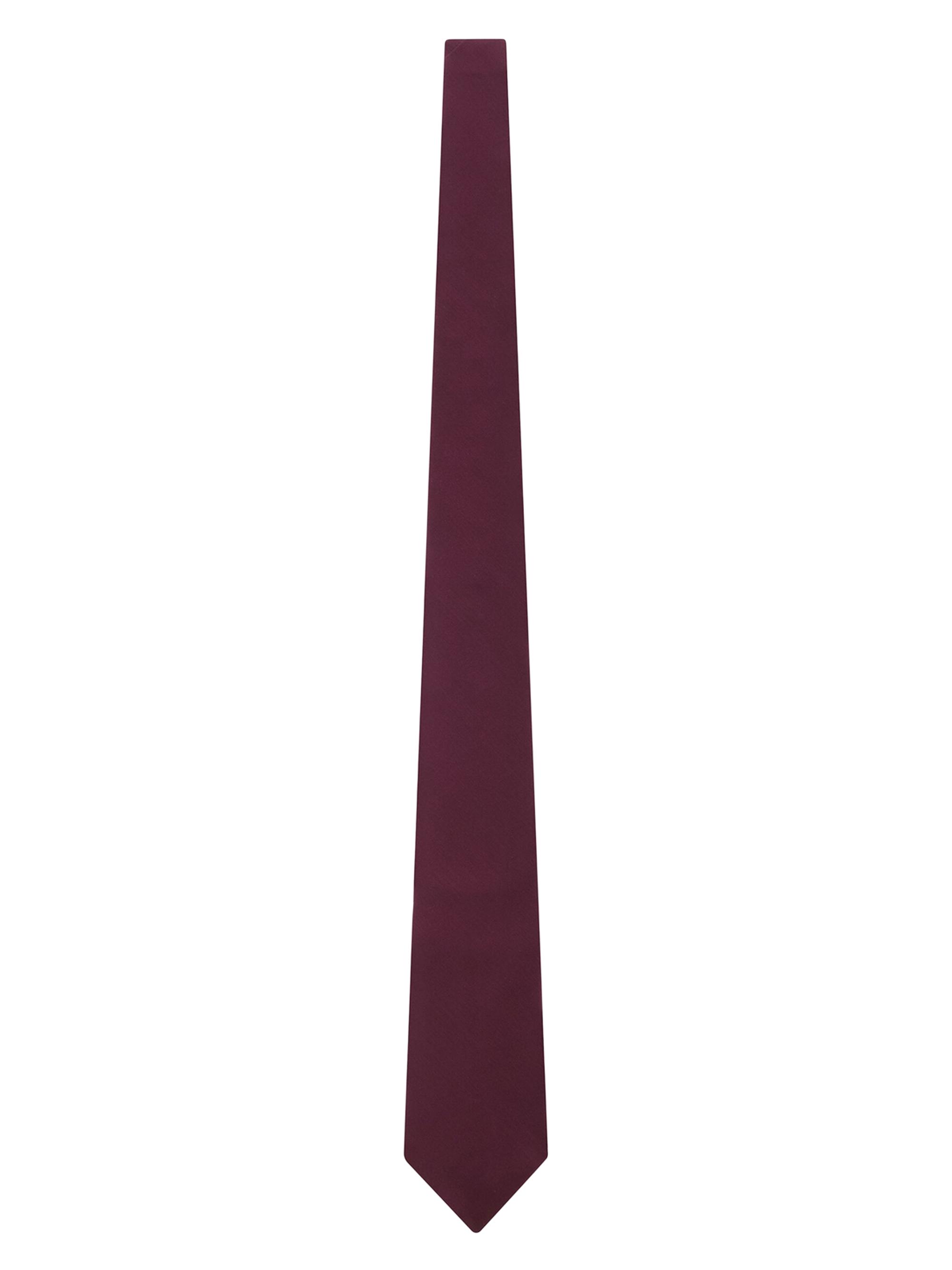 Saint Laurent Men's Wide Tie in Silk Grosgrain - Burgundy