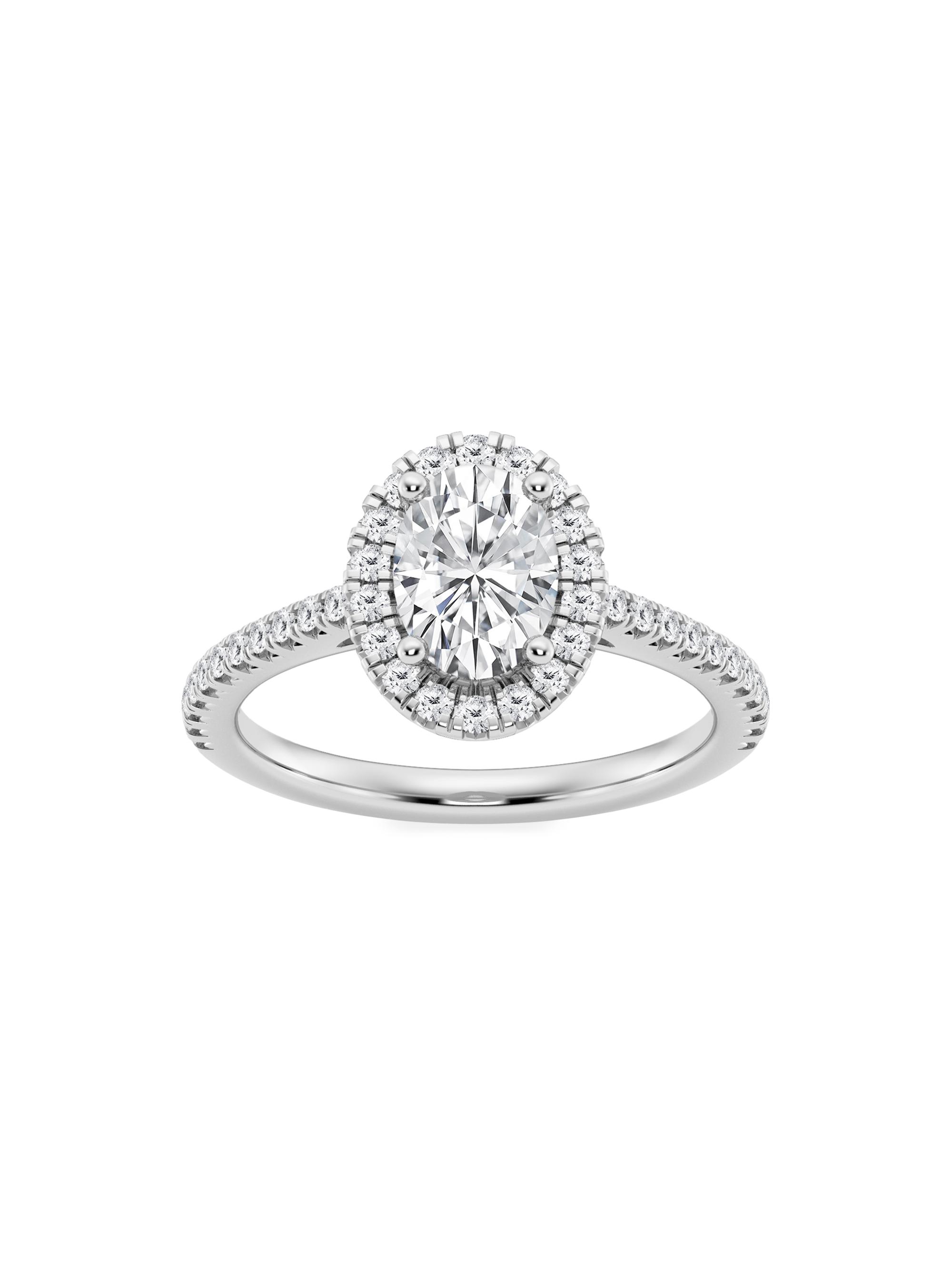 Saks Fifth Avenue Collection Women's 14K White Gold & Lab-Grown Diamond Halo Engagement Ring/1.30-3.60 TCW - 1.3 Tcw