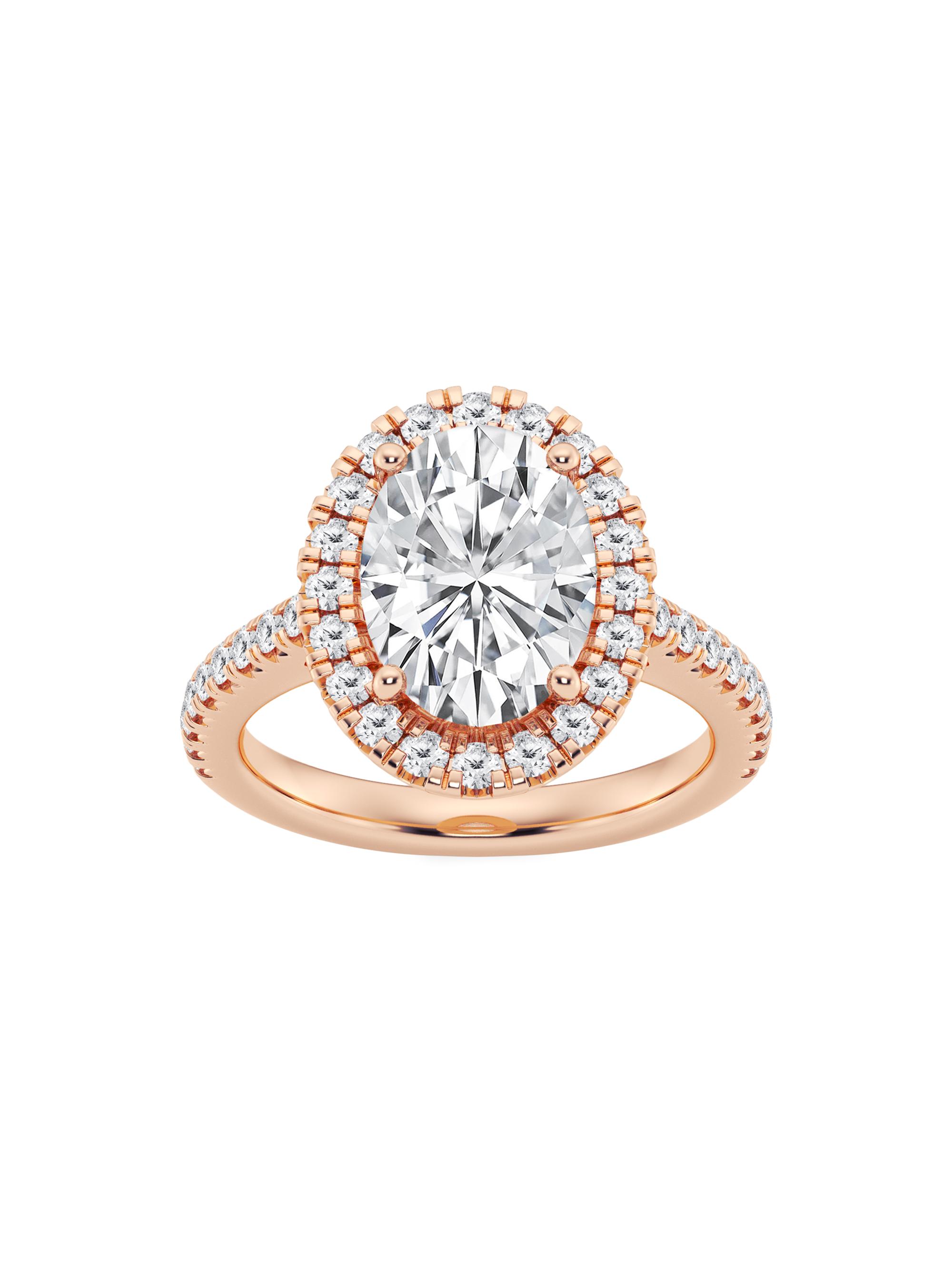 Saks Fifth Avenue Collection Women's 14K Rose Gold & Oval Lab-Grown Diamond Halo Ring/1.30-3.60 TCW - 3.6 Tcw