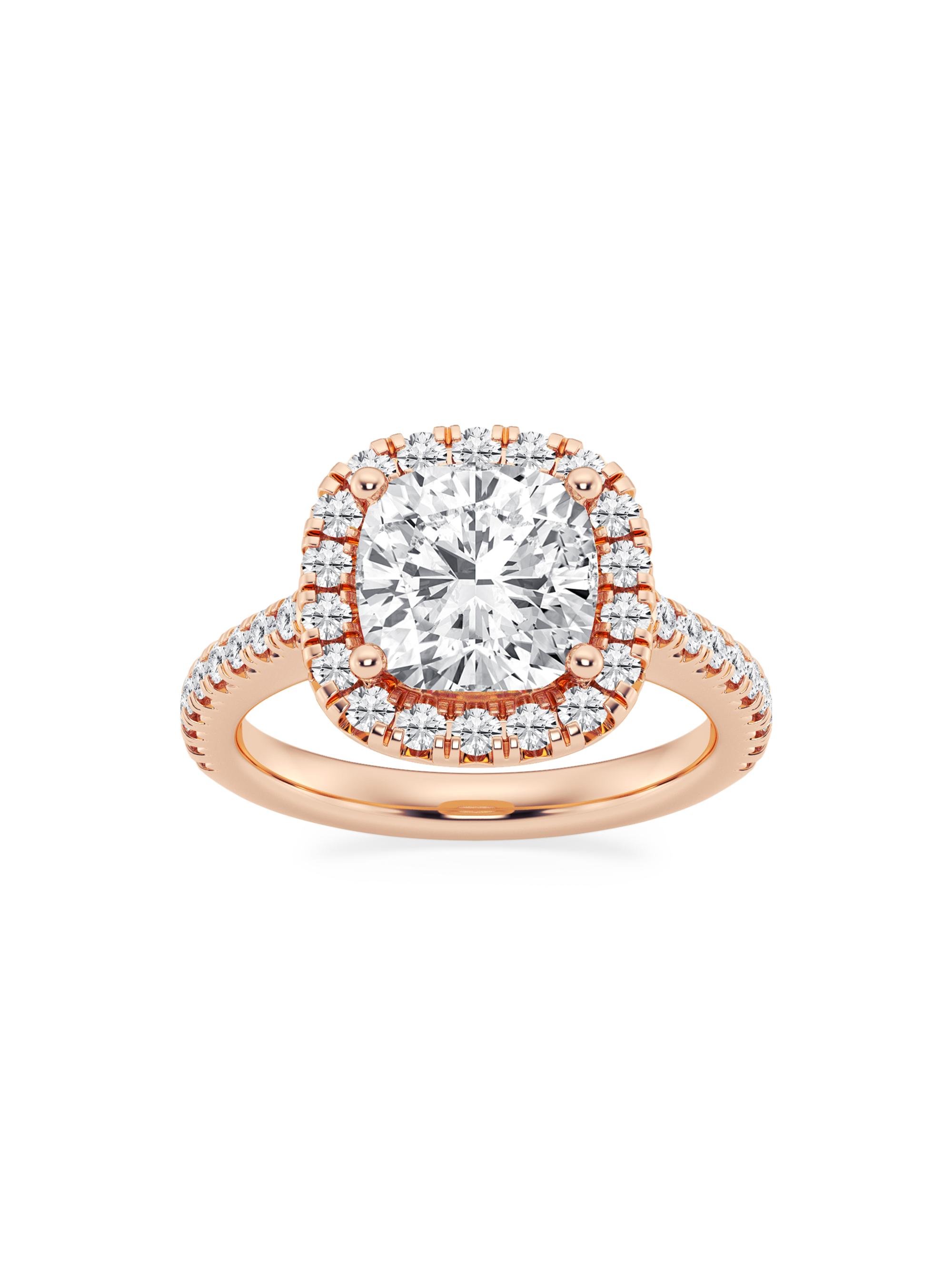 Saks Fifth Avenue Collection Women's 14K Rose Gold & Cushion-Cut Lab-Grown Diamond Halo Ring/1.30-3.60 TCW - 3.6 Tcw