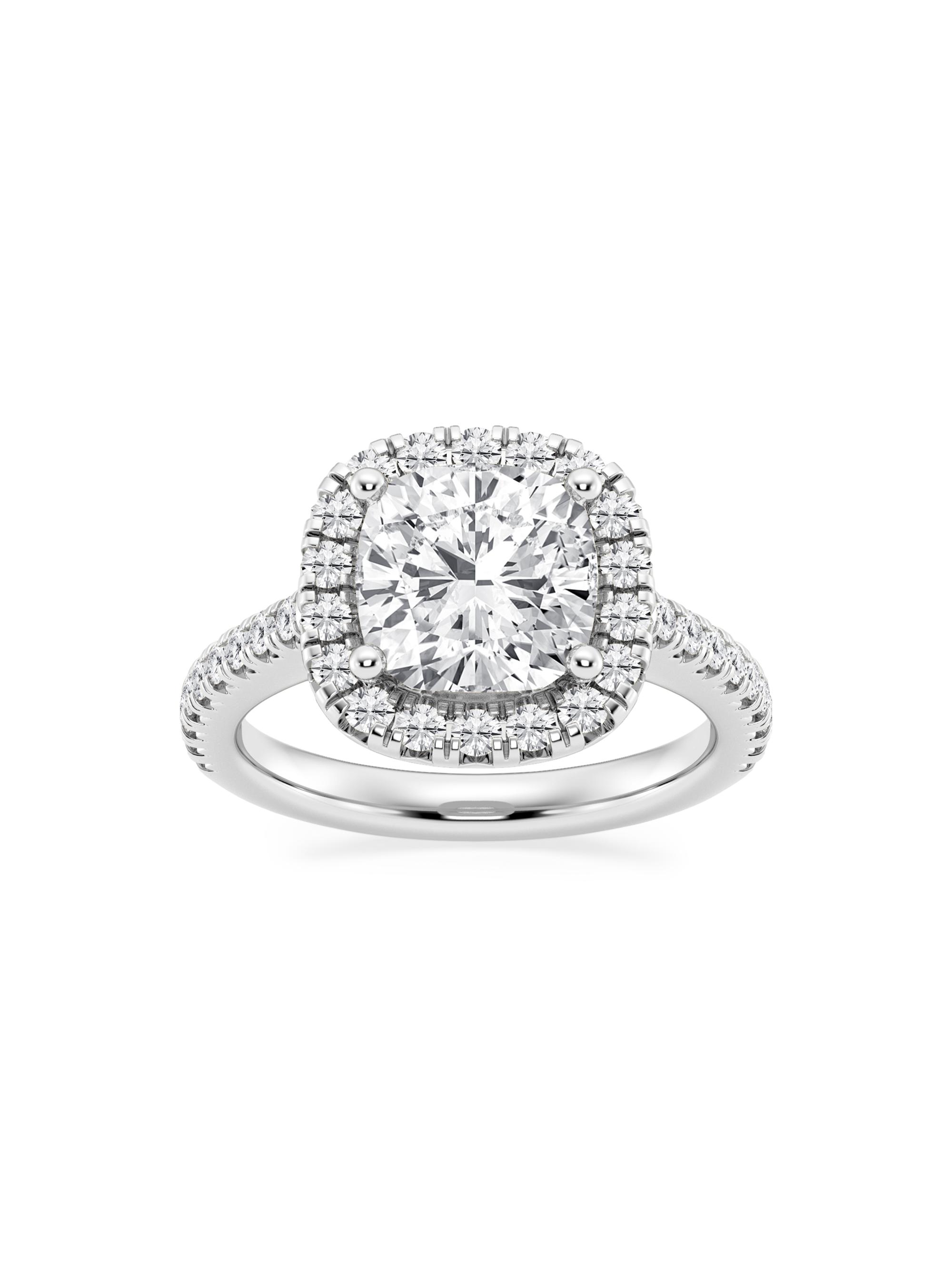 Saks Fifth Avenue Collection Women's 14K White Gold & Cushion-Cut Lab-Grown Diamond Halo Ring/1.30-3.60 TCW - 3.6 Tcw