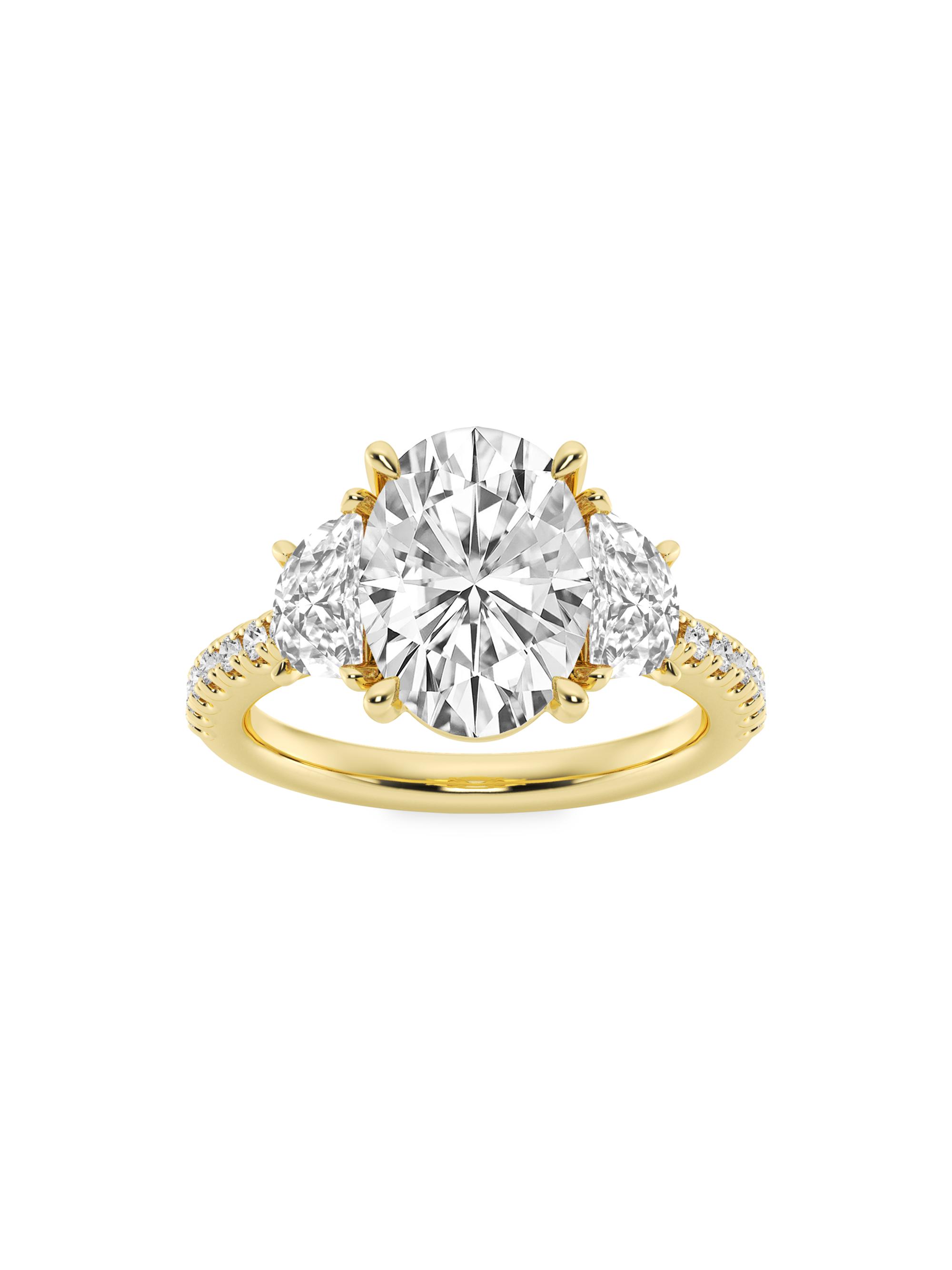 Saks Fifth Avenue Collection Women's 14K Yellow Gold & Oval Lab-Grown Diamond Ring/2.75-7.00 TCW - 7 Tcw