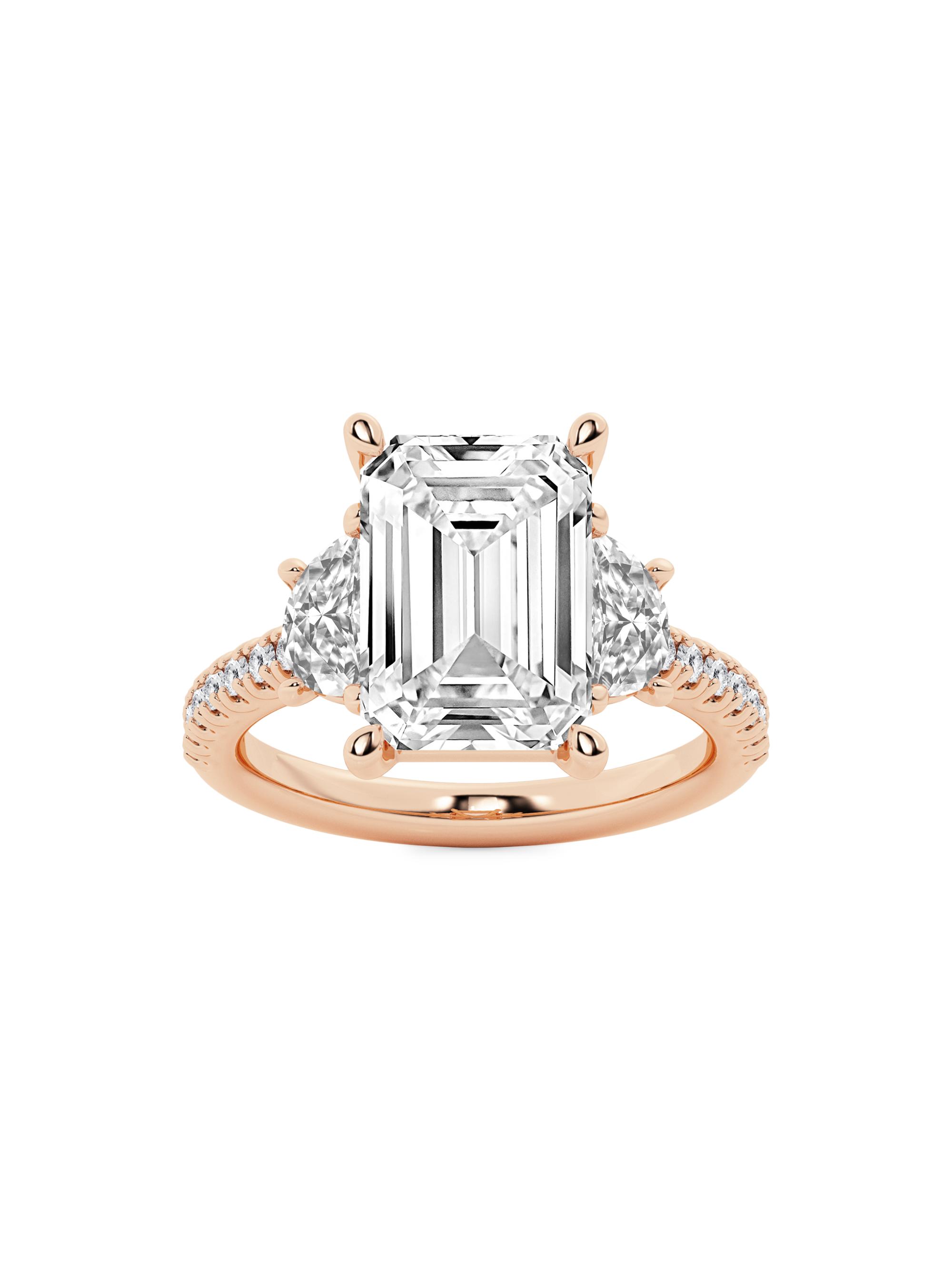 Saks Fifth Avenue Collection Women's 14K Rose Gold & Emerald-Cut Lab-Grown Diamond Ring/2.75-7.00 TCW - 7 Tcw