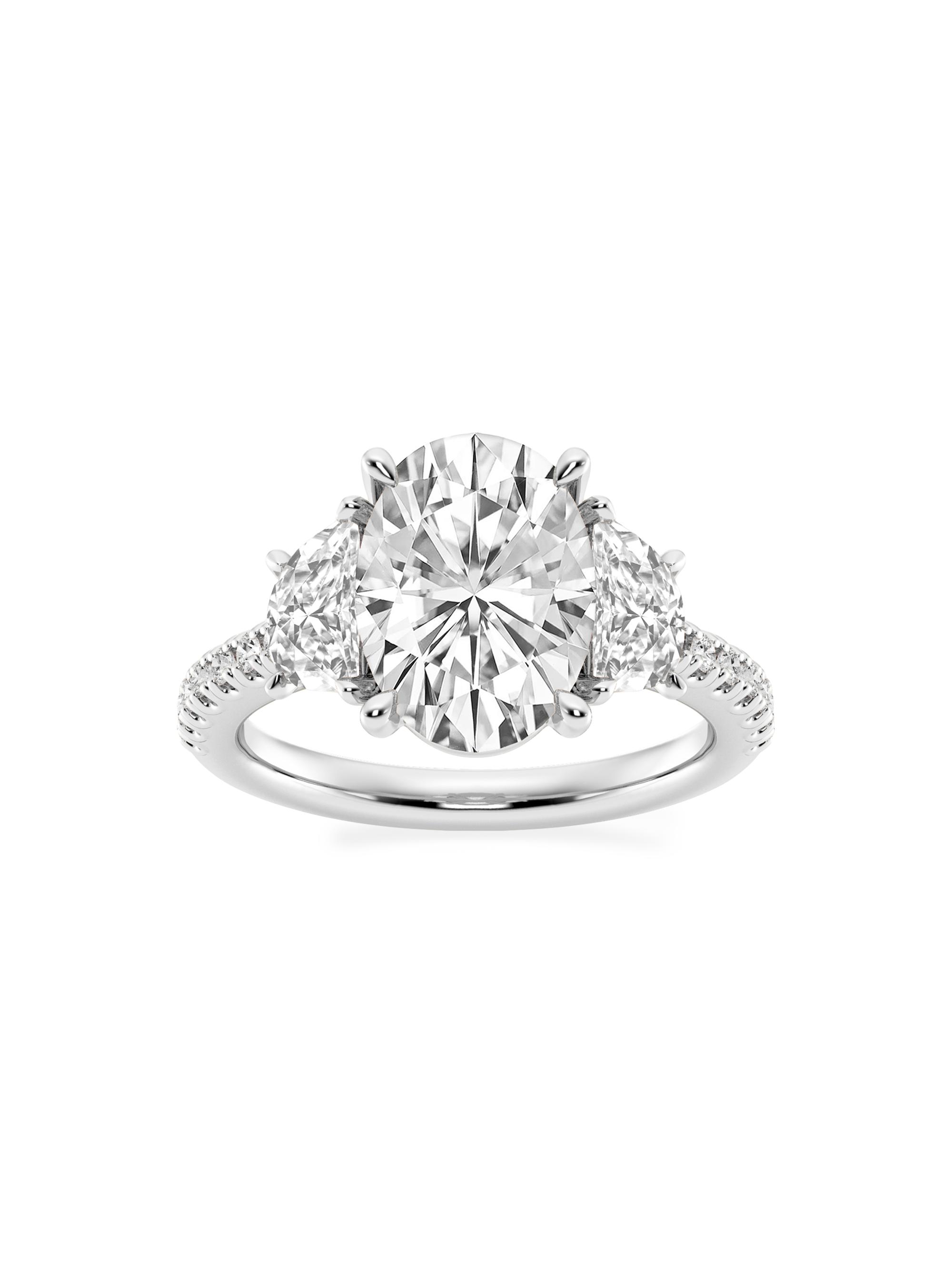 Saks Fifth Avenue Collection Women's Platinum & Oval Lab-Grown Diamond Ring/2.75-7.00 TCW - 7 Tcw