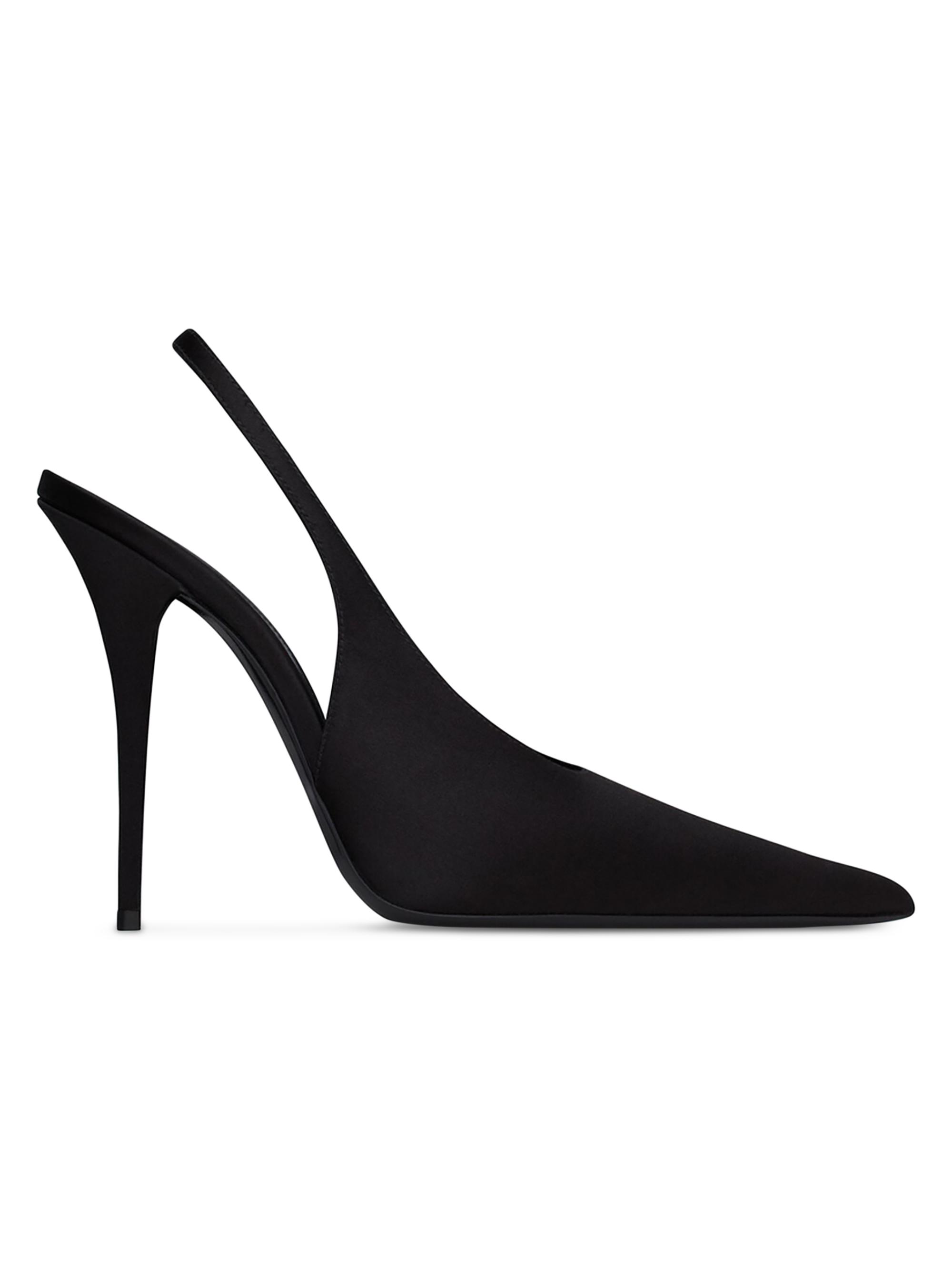 Saint Laurent Women's L'entracte Slingback Pumps in Satin Crepe - Black