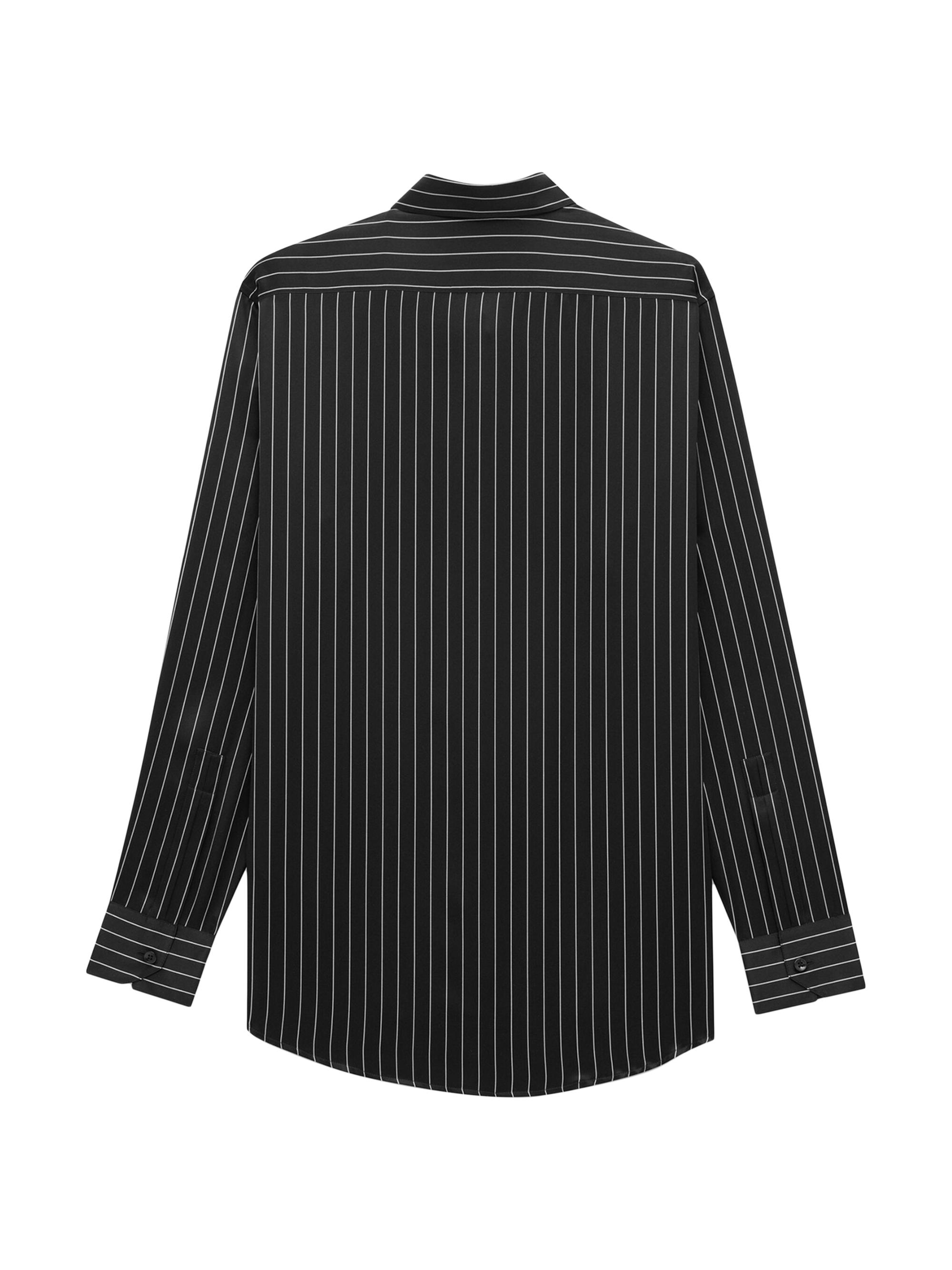 SAINT LAURENT　サンローラン　シャツ　ステッチ 　比翼　ブラック SAINT LAURENT (サンローラン) SHIRT IN DOTTED SHINY AND MATTE