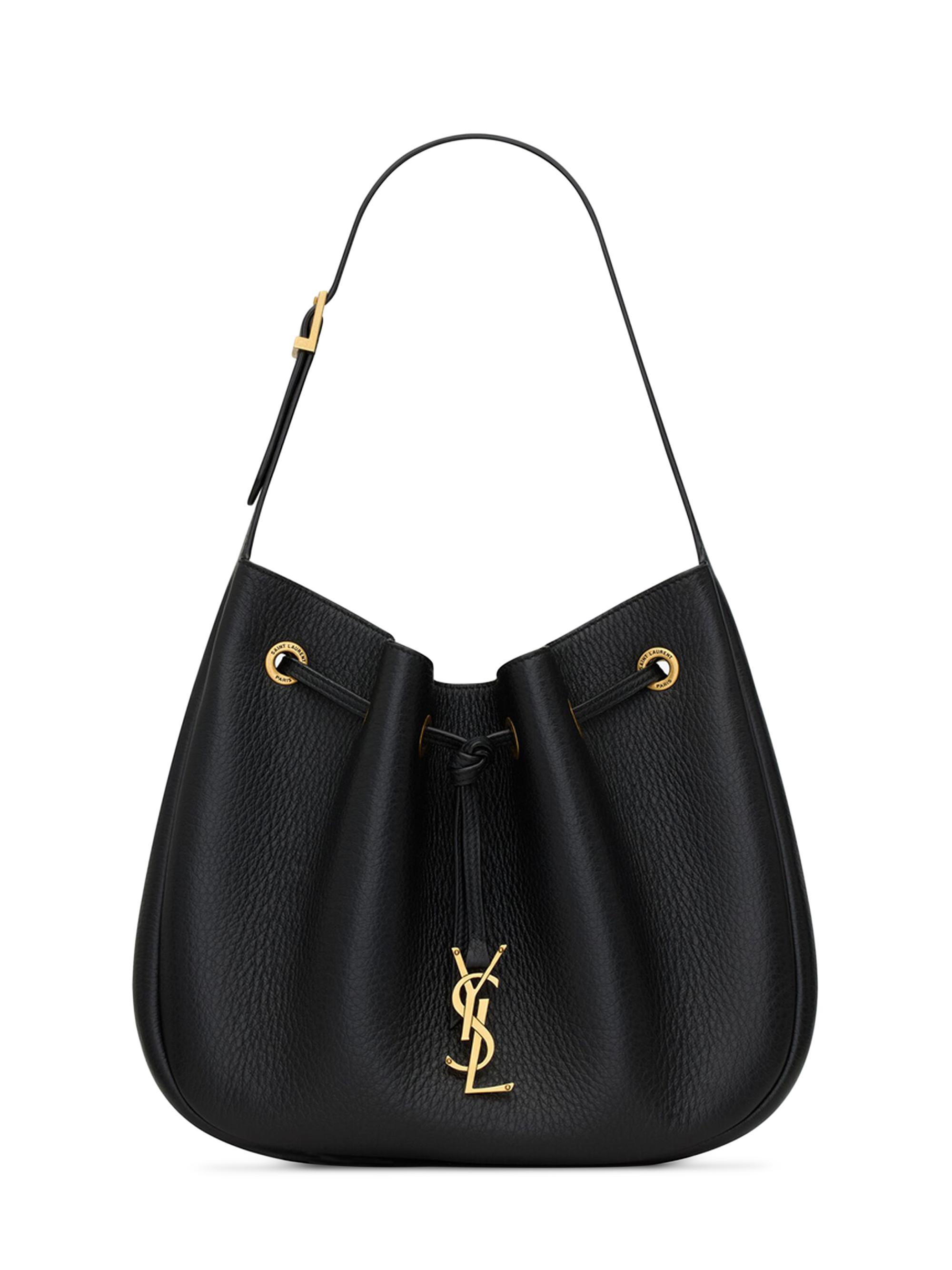 Saint Laurent Women's Paris VII  Hobo Bag in Grained Leather - Black