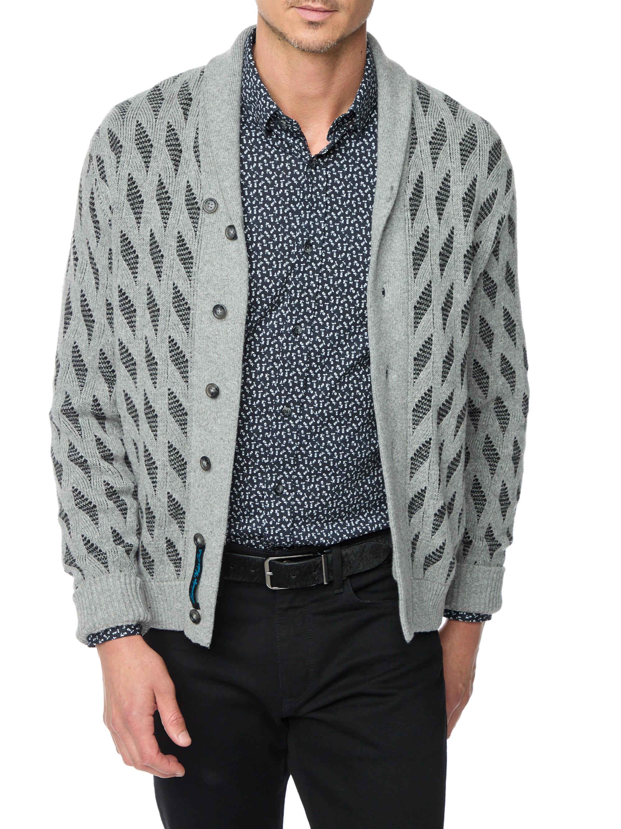 Robert Graham Men's Ivan Cotton-Blend Cardigan - Grey
