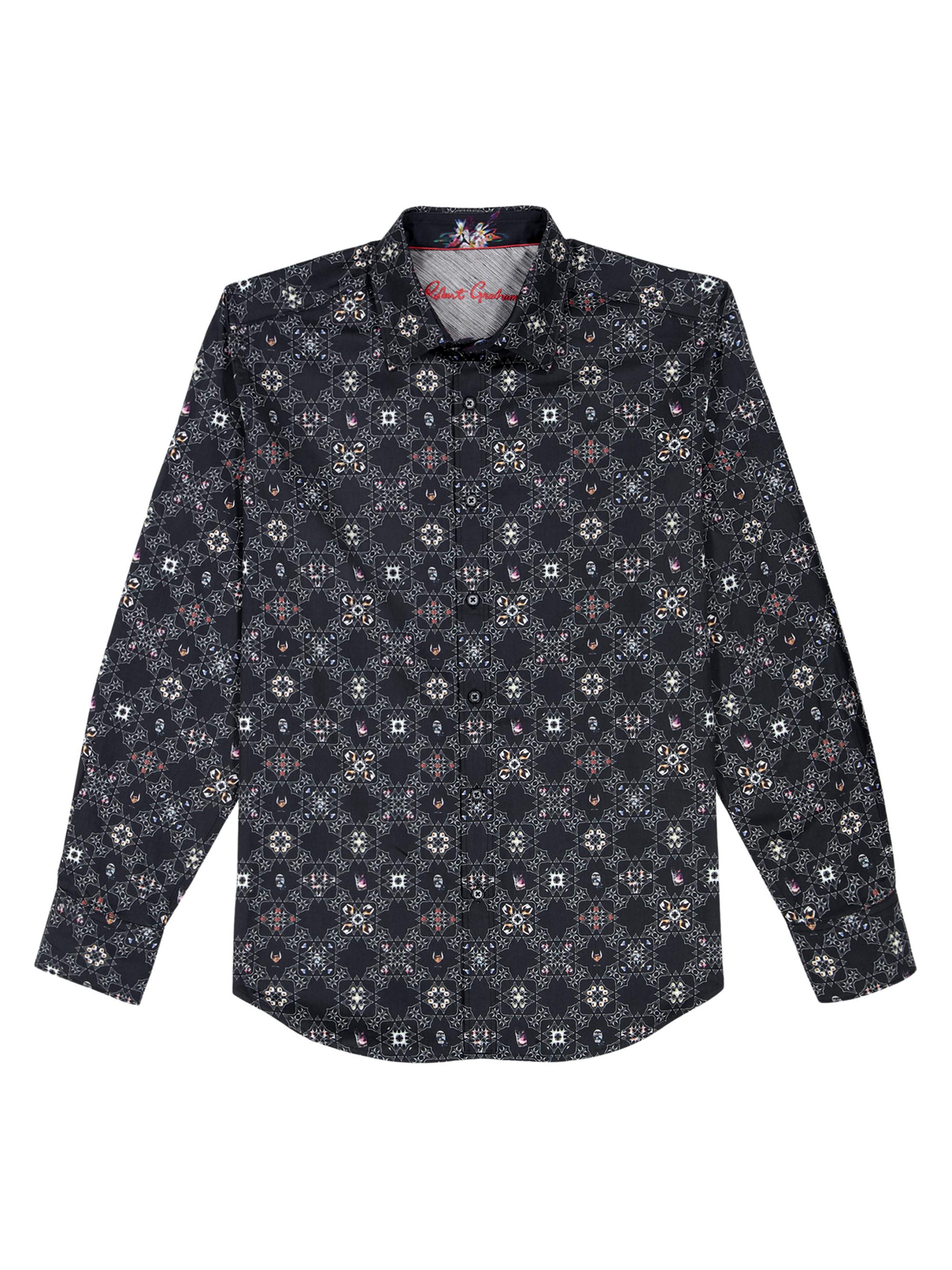 Robert Graham Men's Buena Vista Graphic Stretch-Cotton Shirt - Black
