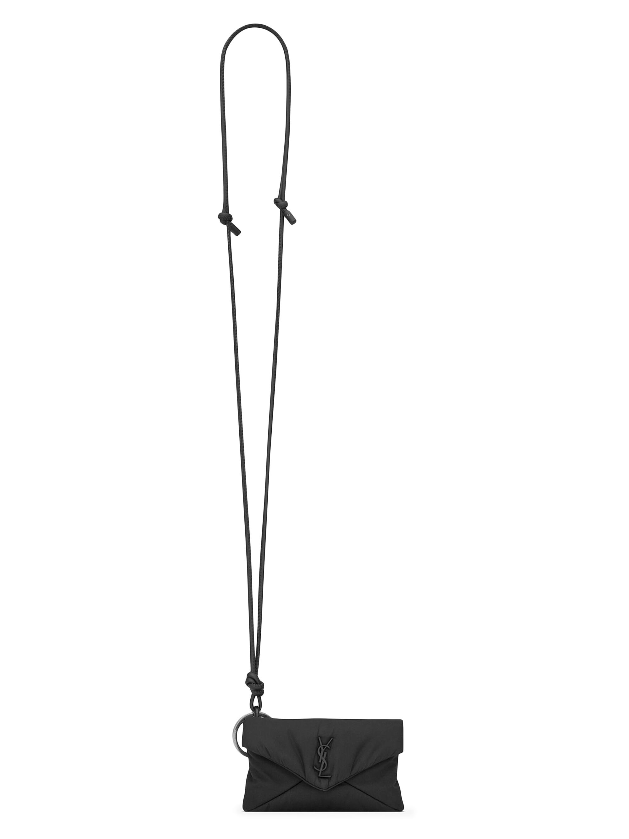 Saint Laurent Men's Cassandre Mini Envelope Bag in Nylon - Black