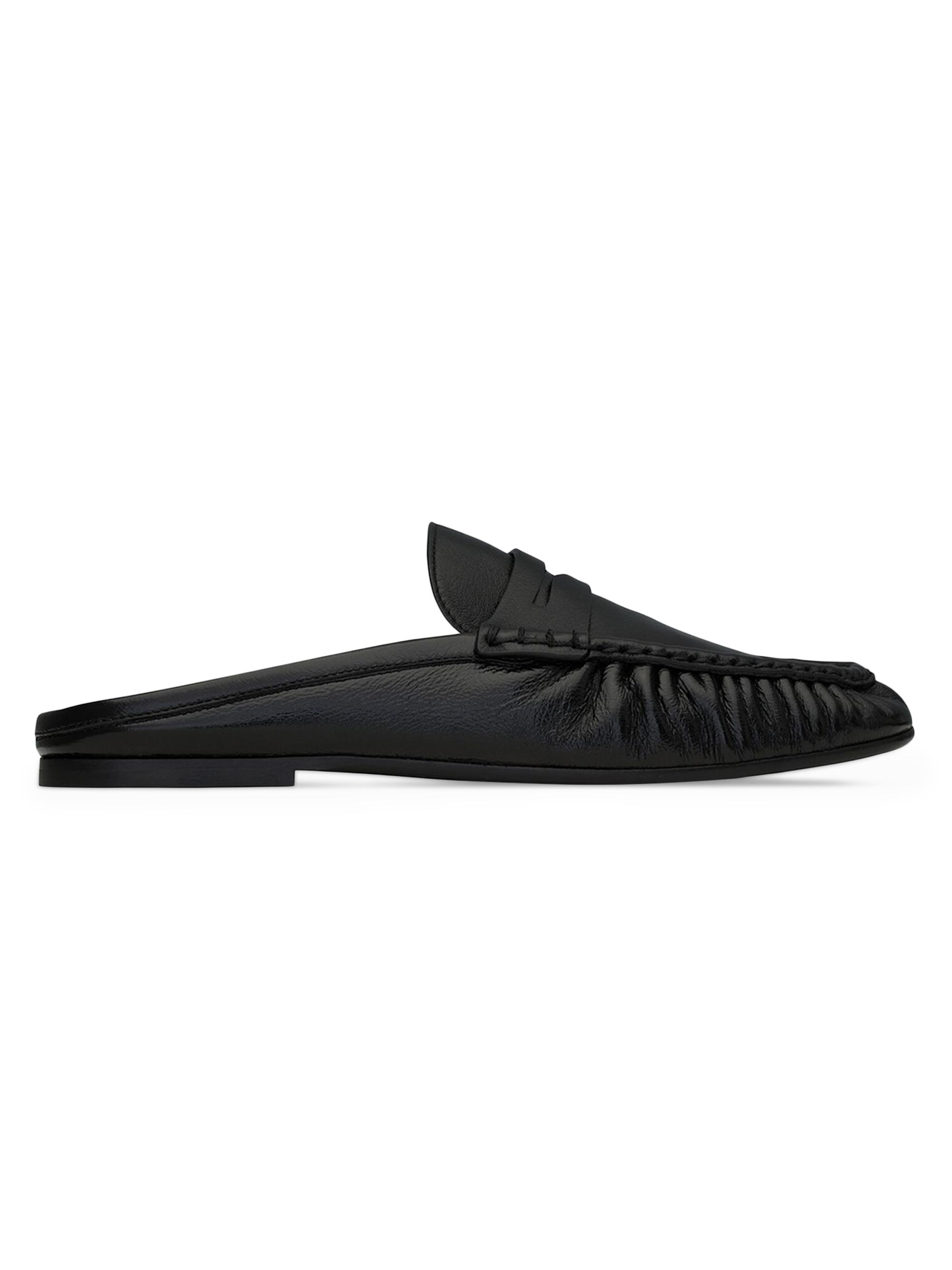 Saint Laurent Women's Le Loafer Penny Mules in Smooth Leather - Black