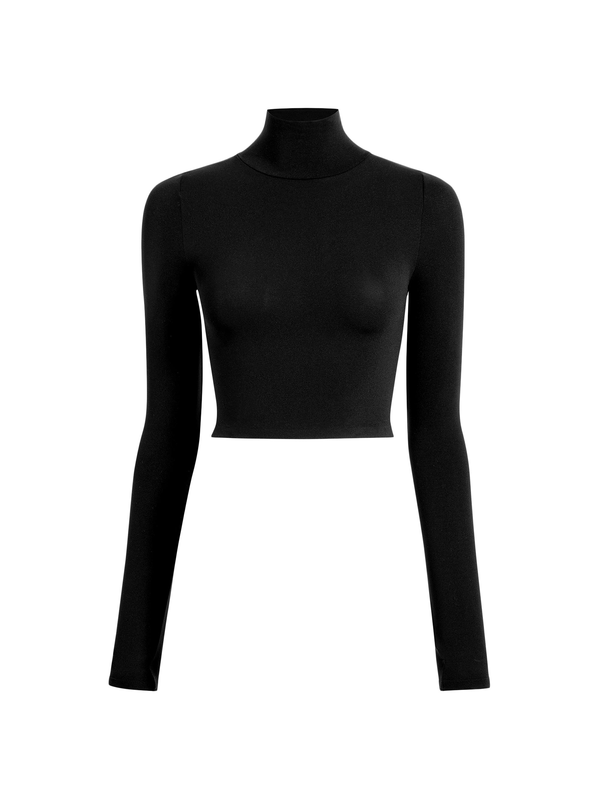 Commando Women's Ballet Body Turtleneck Crop Top - Black