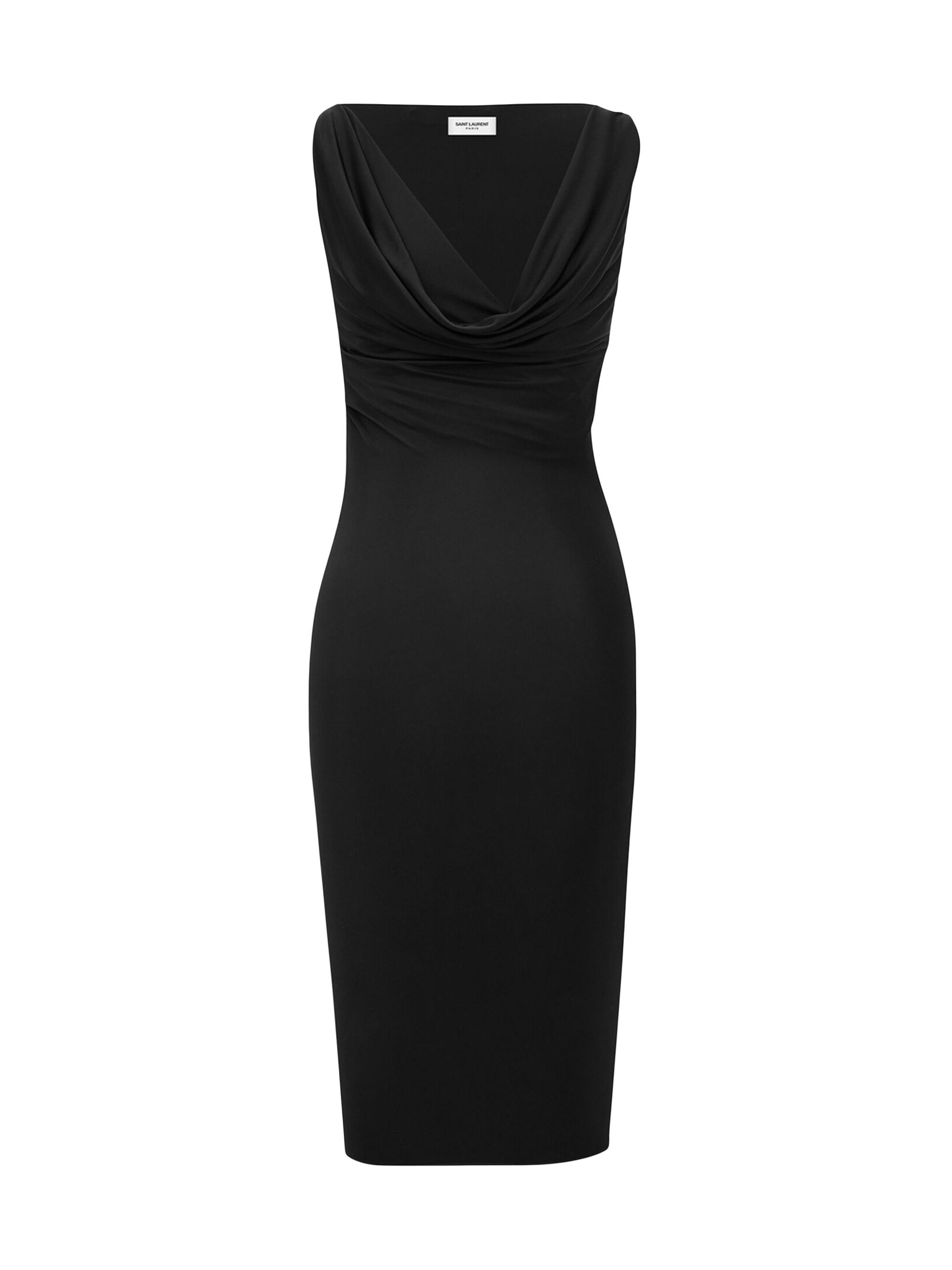 Saint Laurent Women's Cowlneck Dress in Knit - Black