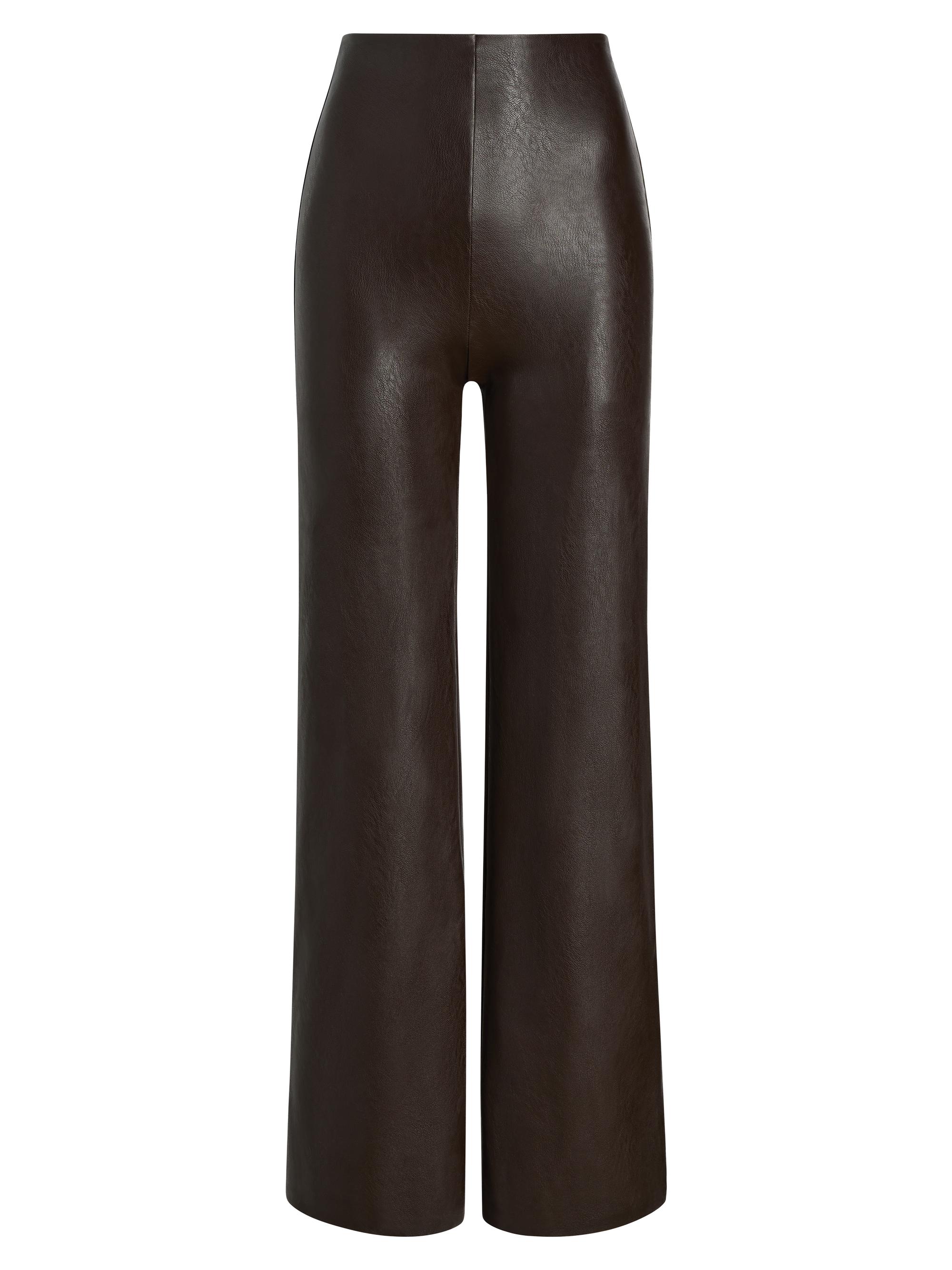Commando Women's Faux-Leather Wide-Leg Pants - Espresso