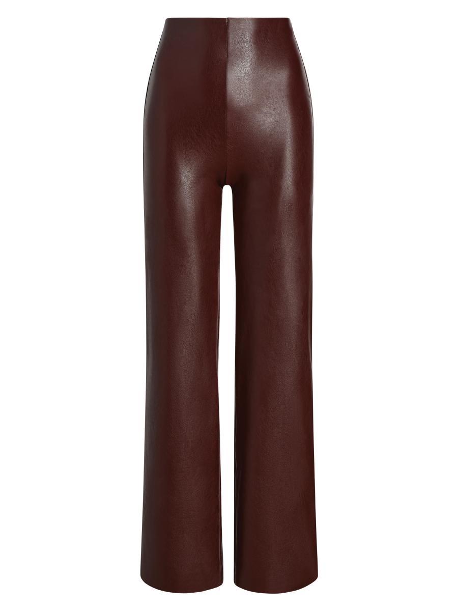 Commando Women's Faux-leather Wide-leg Pants In Burgundy