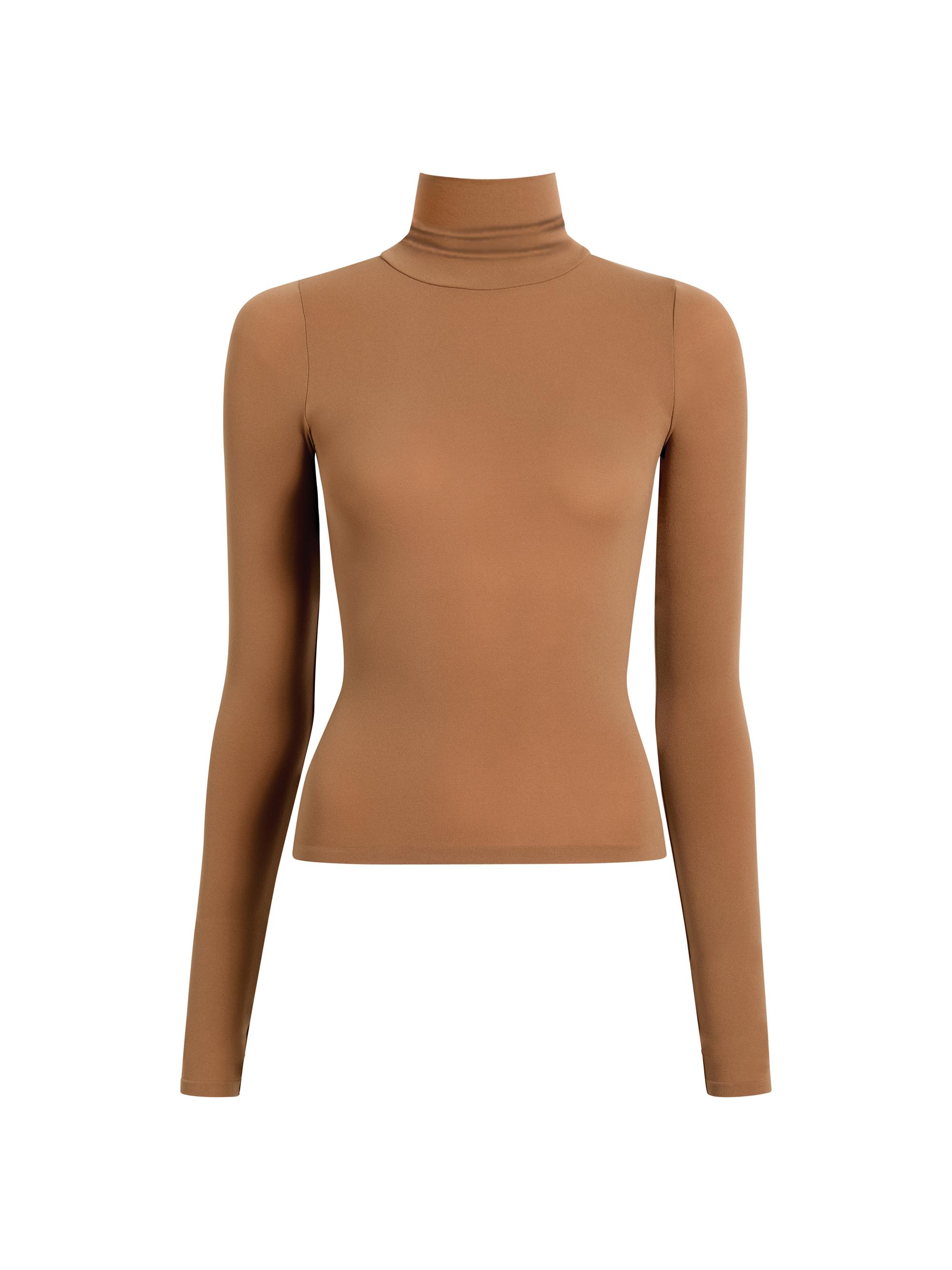 Commando Women's Ballet Body Long-Sleeve Turtleneck - Cocoa