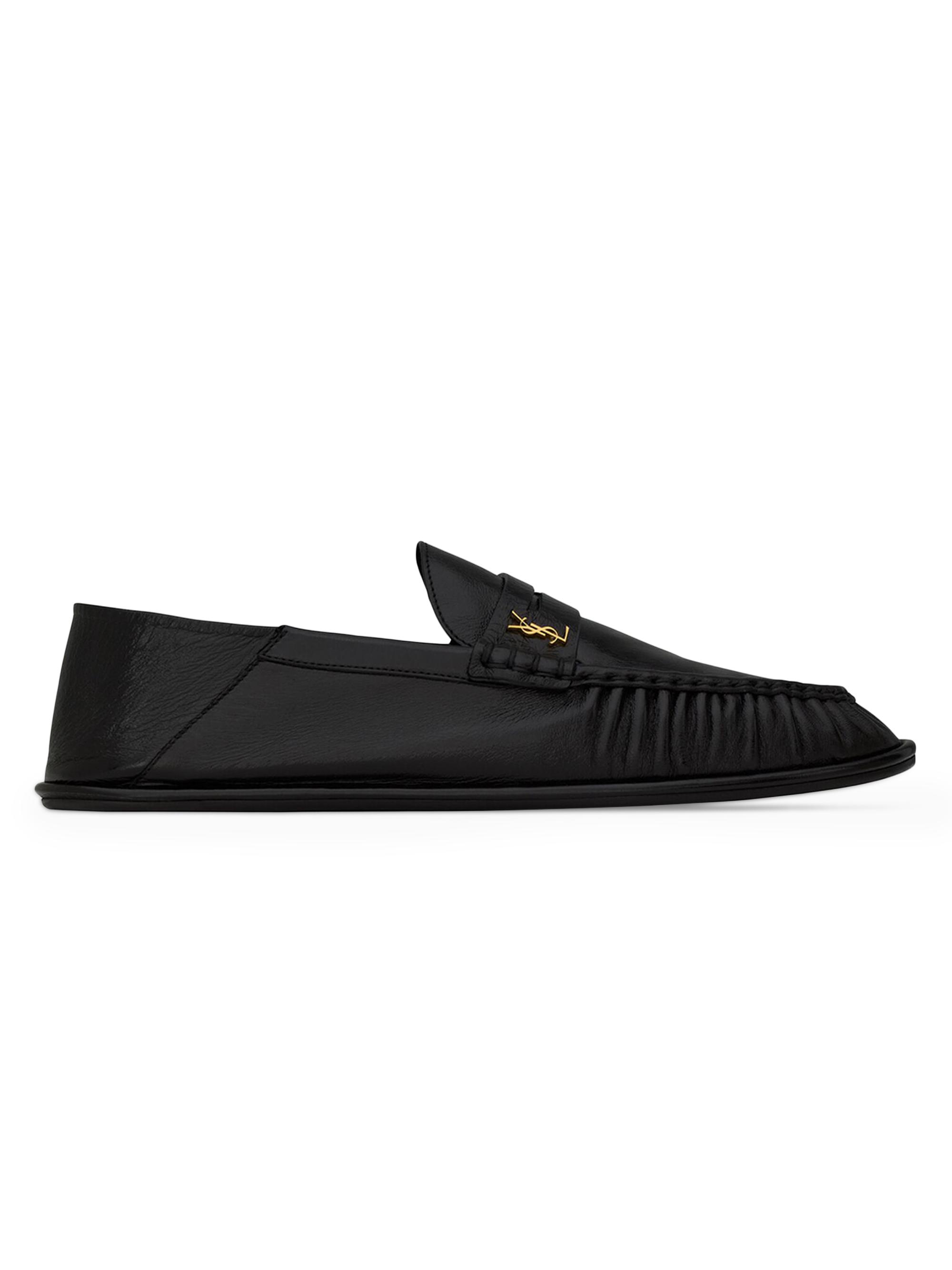 Saint Laurent Men's Le Loafer Penny Slippers in Smooth Leather - Black