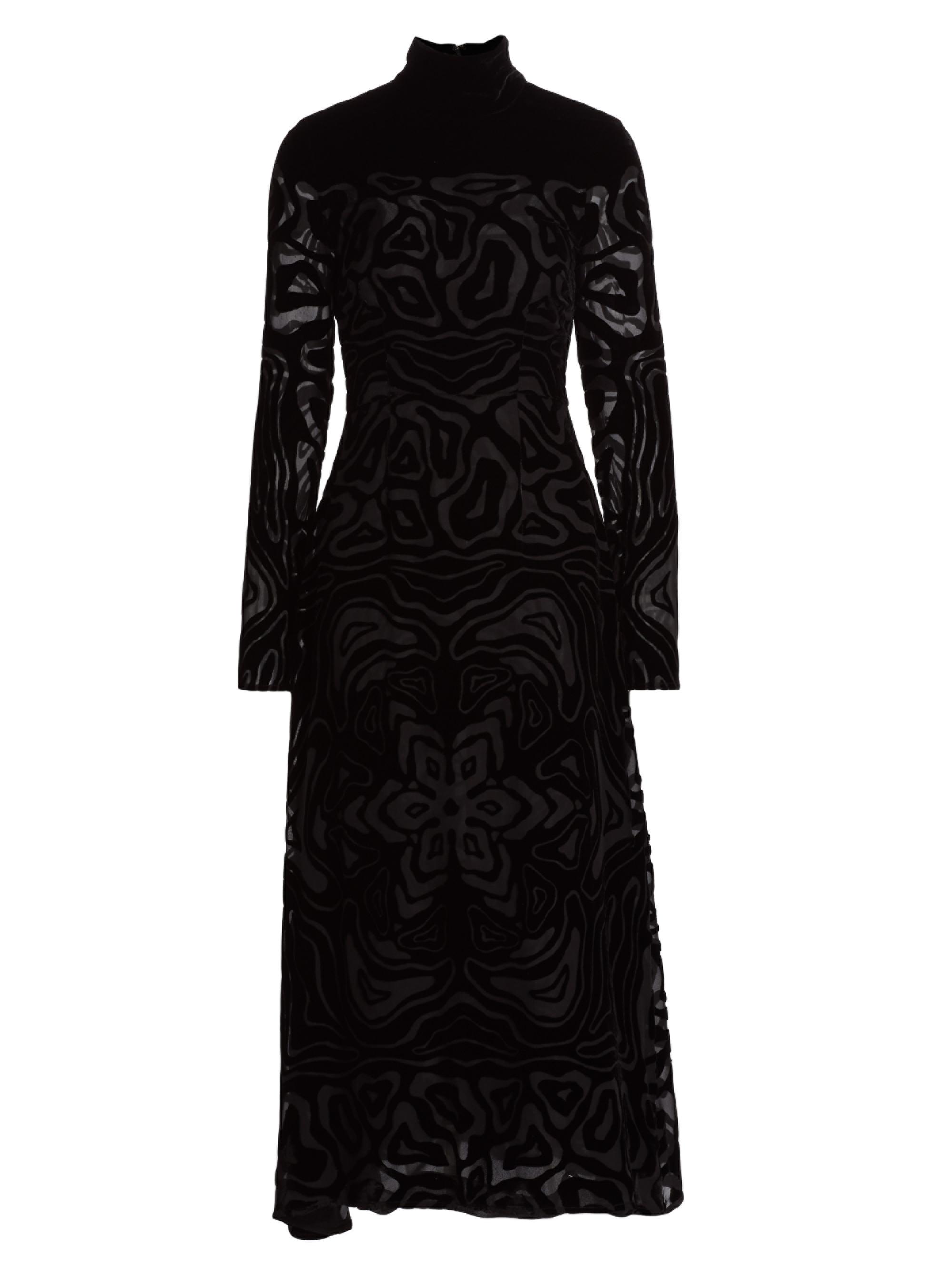 Ulla Johnson Women's Helena Velvet Burnout Midi-Dress - Noir