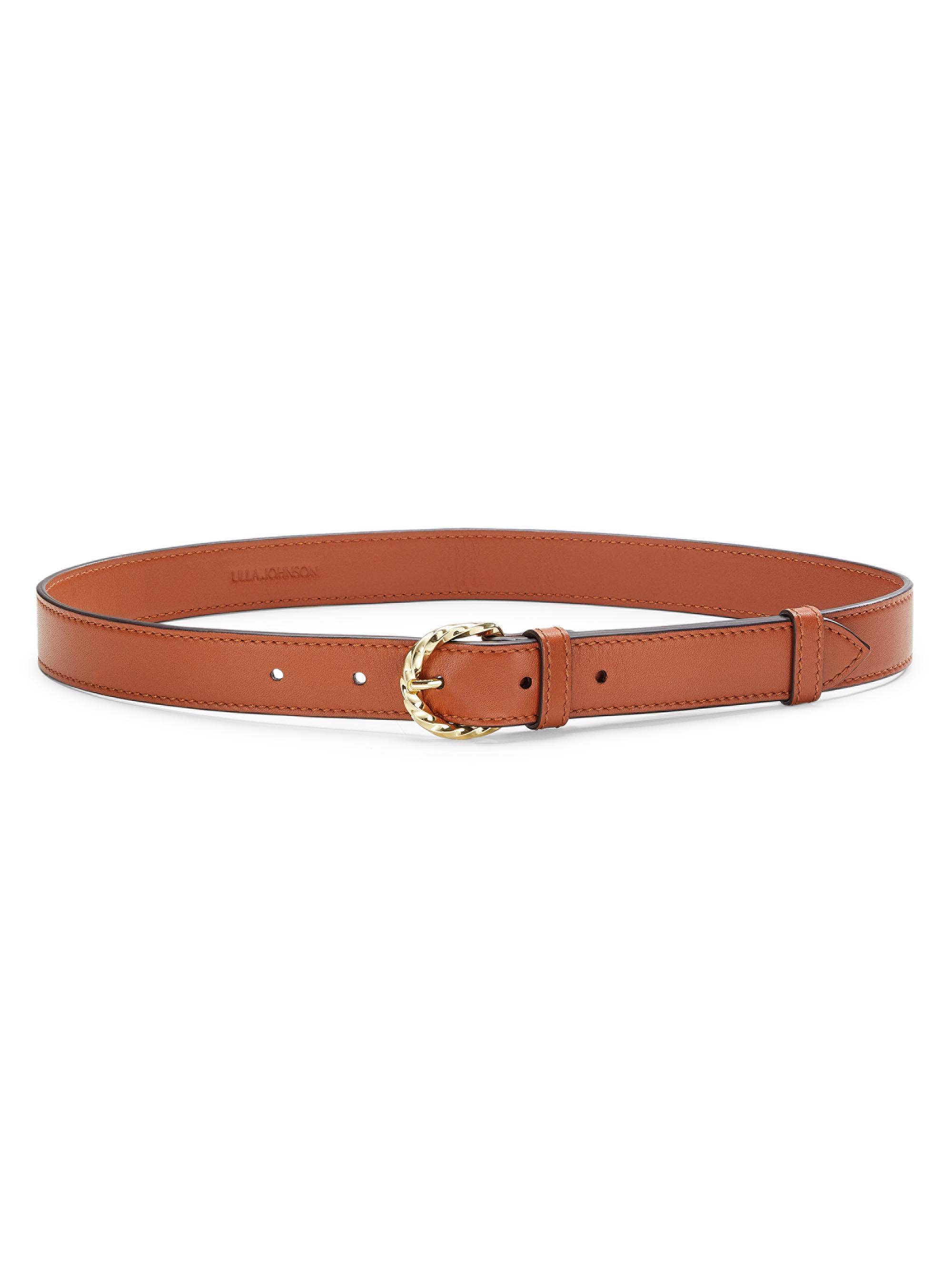 Ulla Johnson Women's Gia Leather Buckle Belt - Sierra