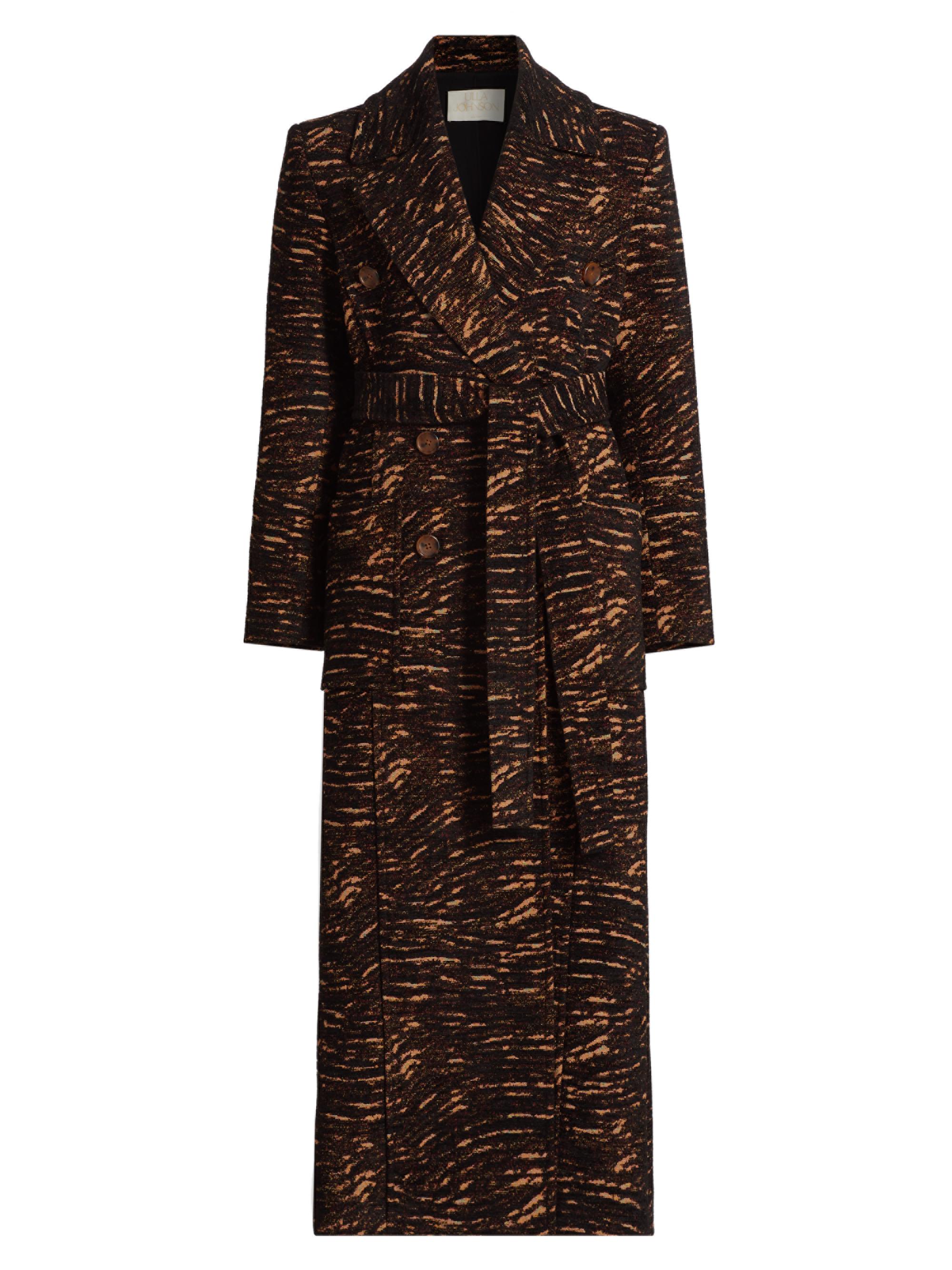 Ulla Johnson Women's Elowyn Lynx Chenille Coat - Onyx