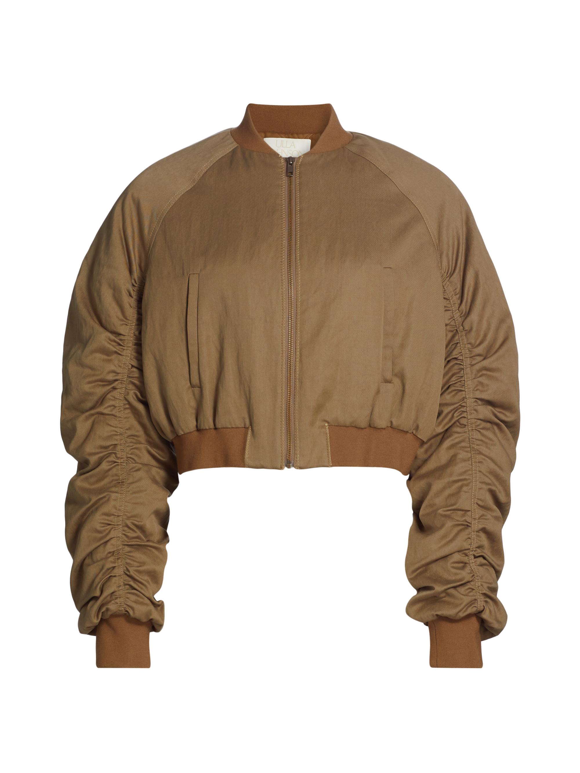 Ulla Johnson Women's Talina Crop Bomber Jacket - Driftwood