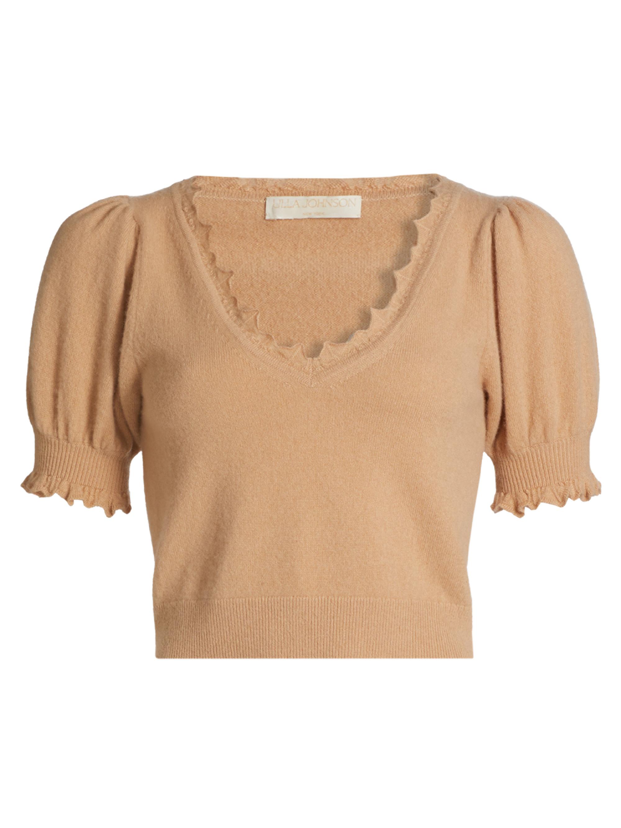 Ulla Johnson Women's Polline Cashmere Crop Top - Camel
