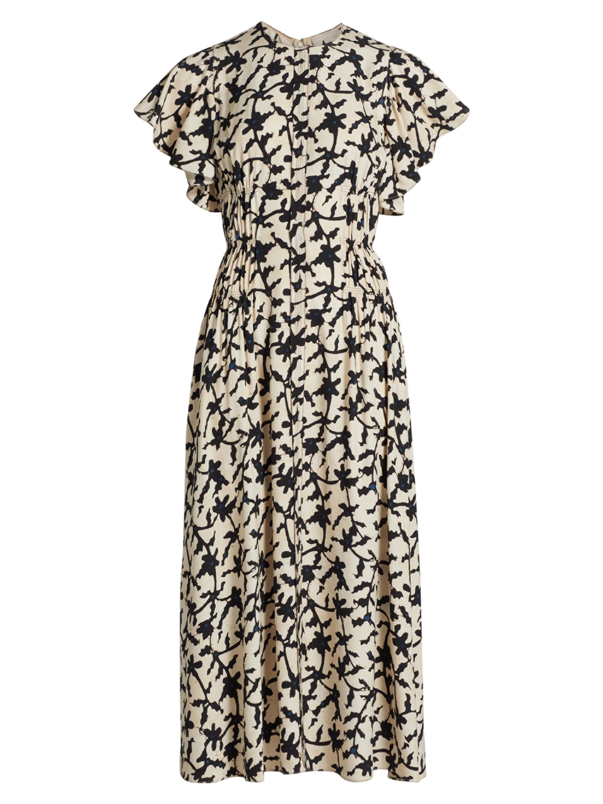 Ulla Johnson Women's Anais Botanical Midi-Dress - Moonstone