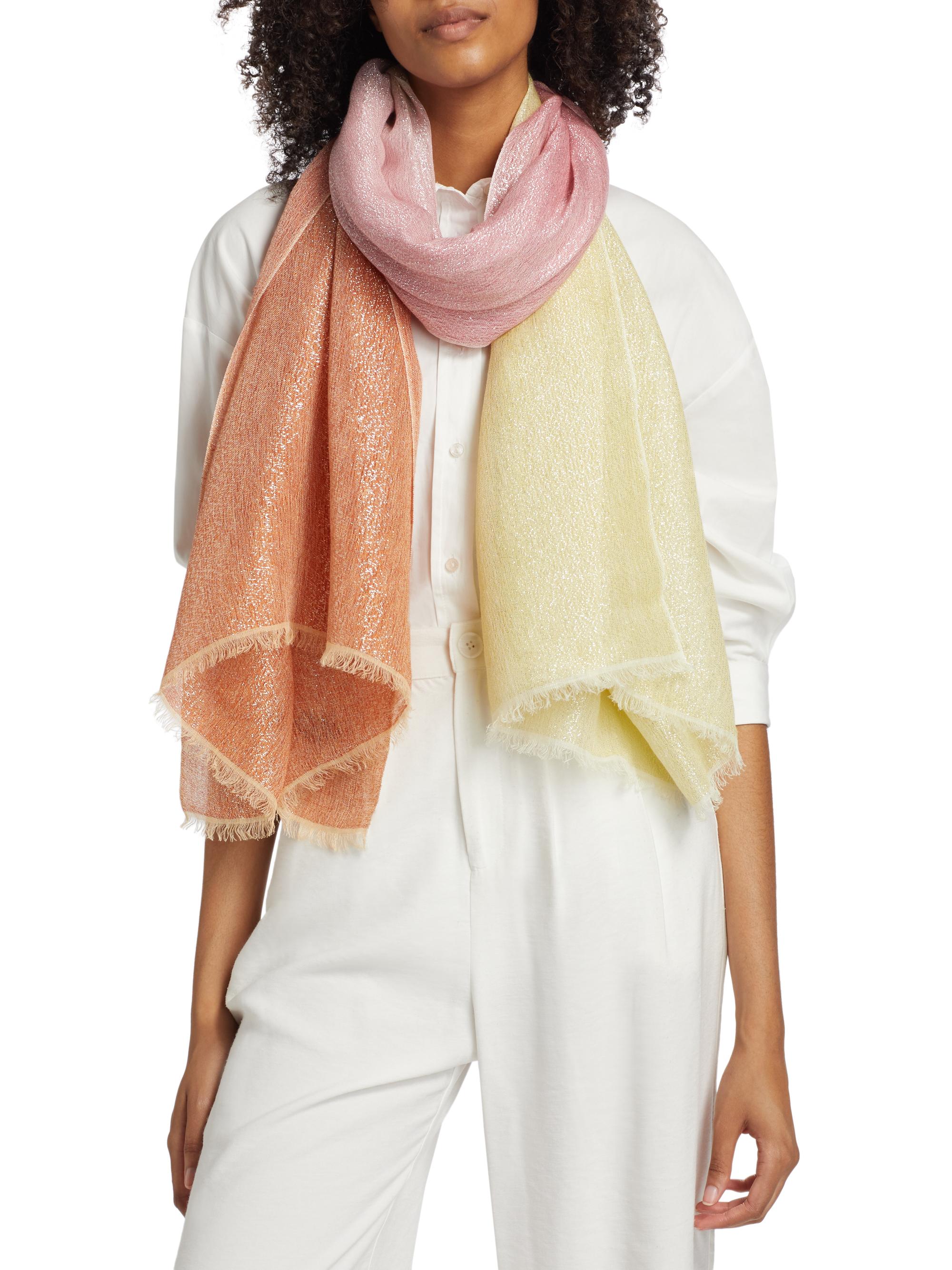 Jane Carr Women's Lollipop Metallic Tri-Tone Dip-Dye Scarf - Jelly