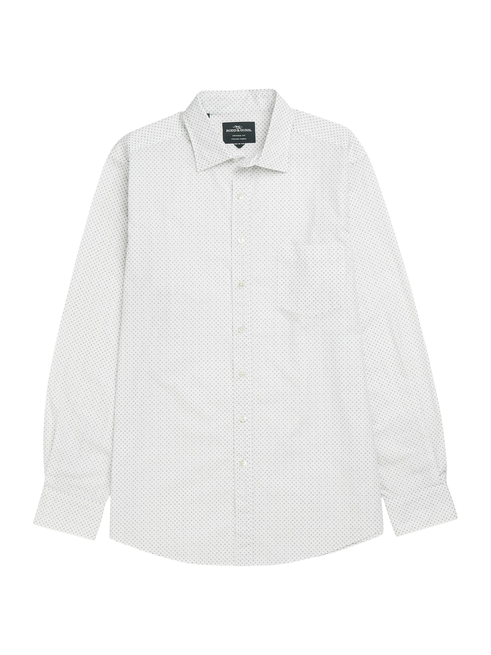 Rodd & Gunn Men's Middle Peak Geometric Cotton Button-Front Shirt - Snow | Thumbnail 6