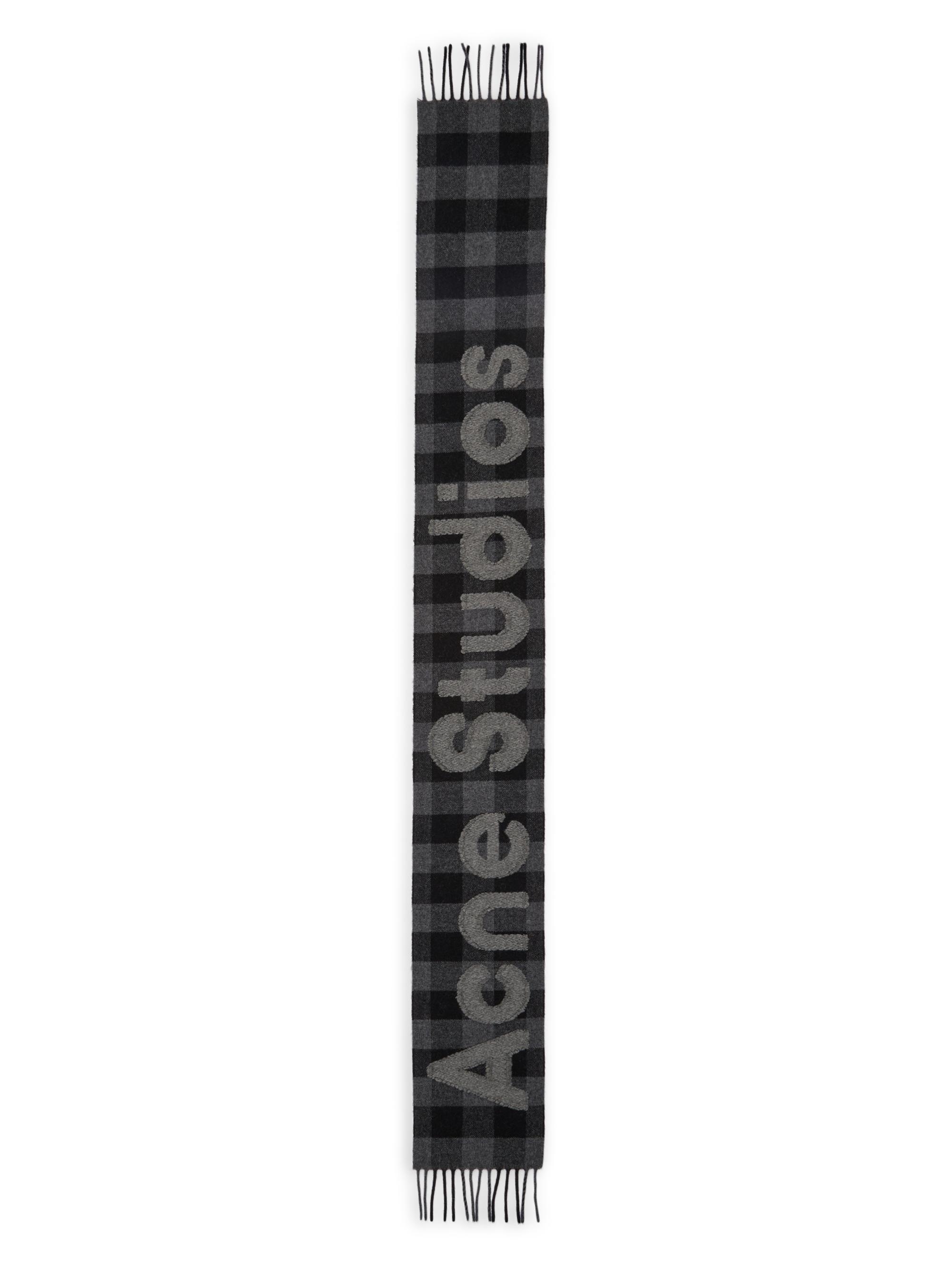 即完売！ 2025SS ARTS&SCIENCE スカーフストール ダークグレー Acne Studios Veda Logo Check Wool-Blend Scarf | Saks Fifth Avenue