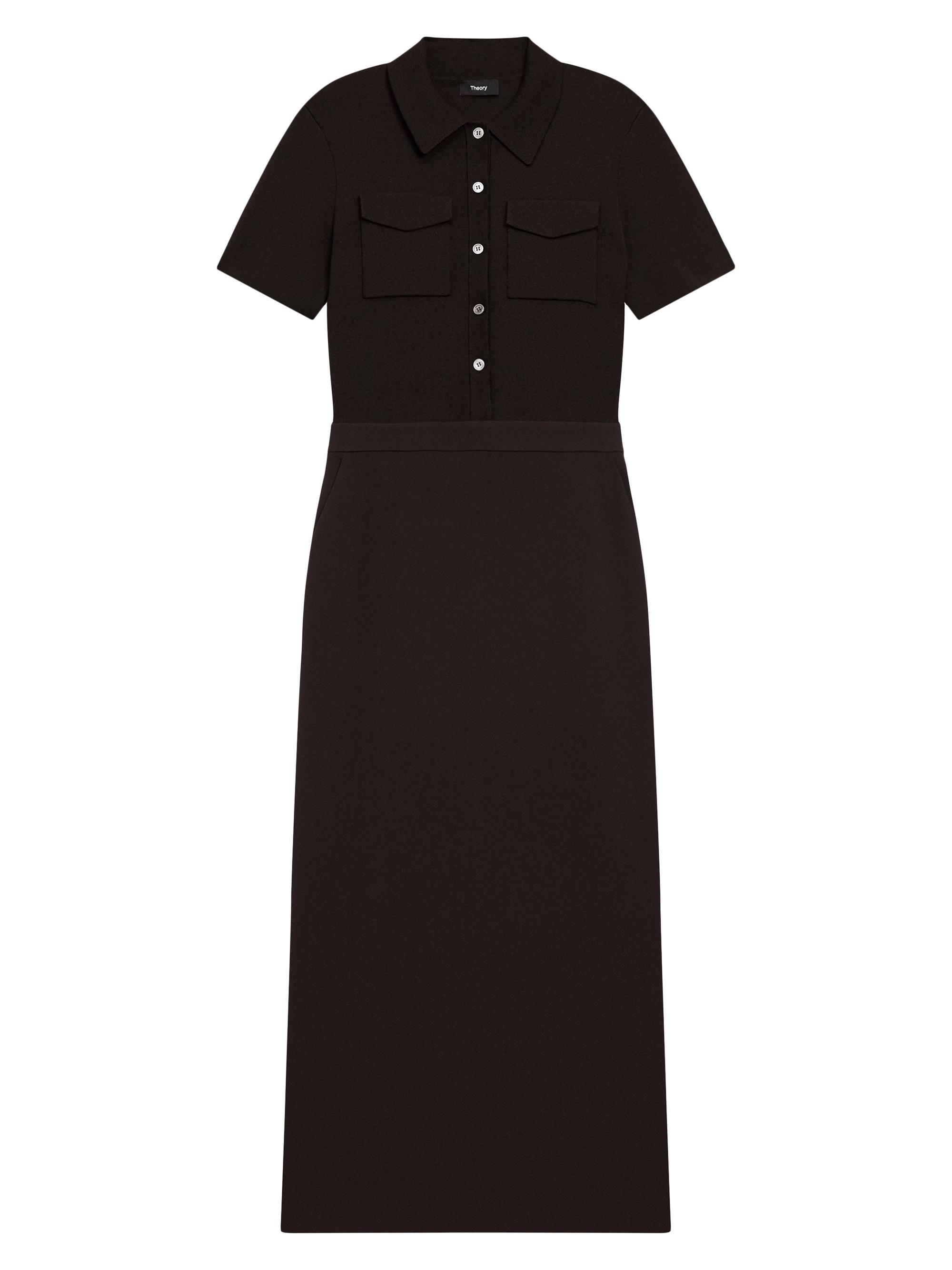 Theory Women's Military Polo Midi Dress - Hickory
