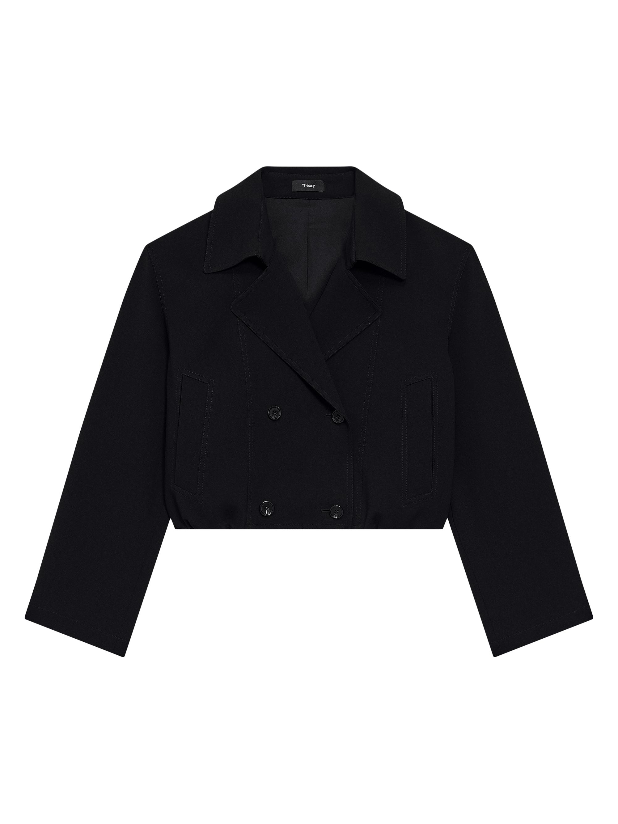Theory Women's Cropped Trench Jacket - Black
