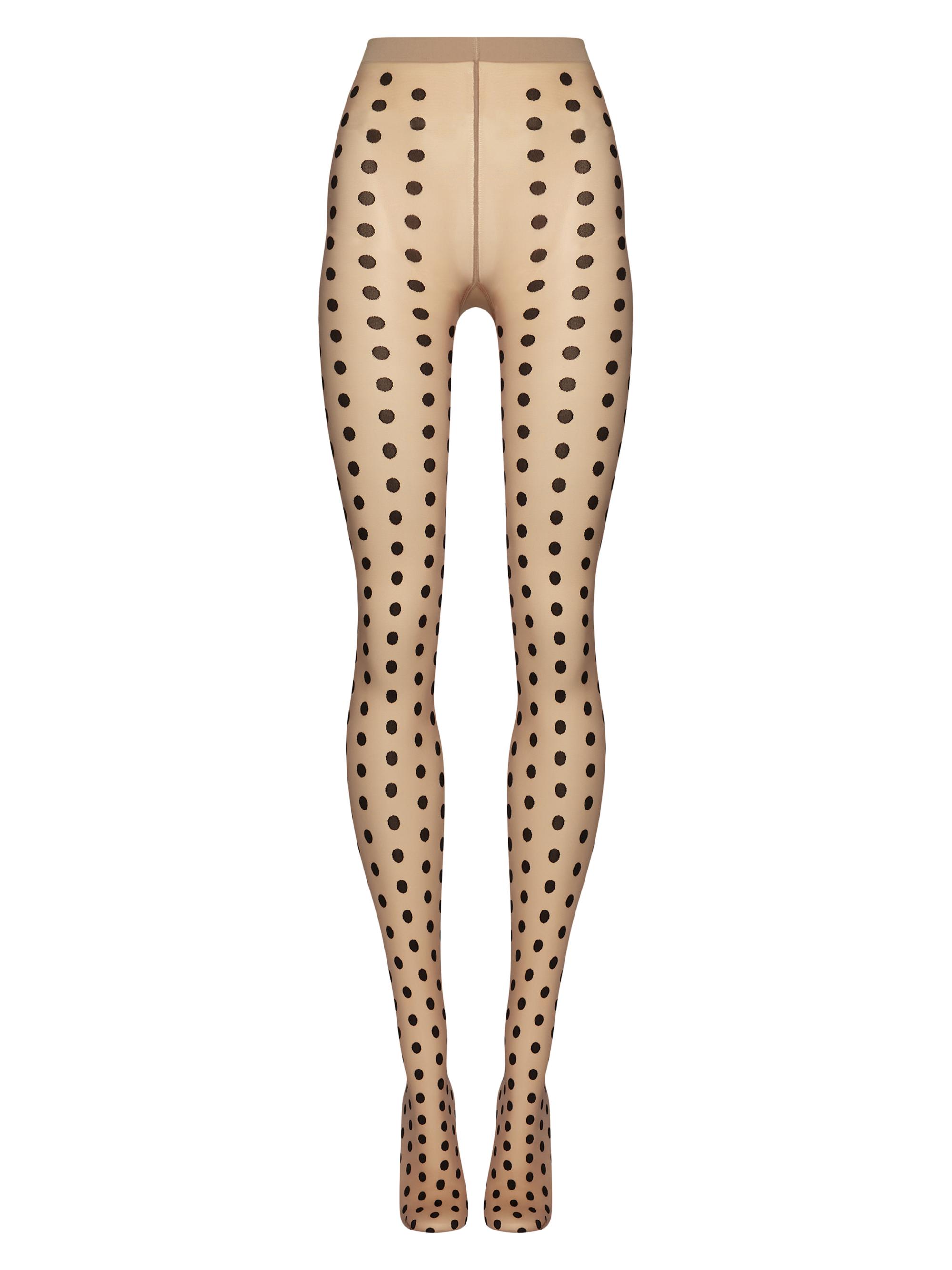 Wolford Women's Bonny Polka Dot Sheer-Opaque Tights - Black