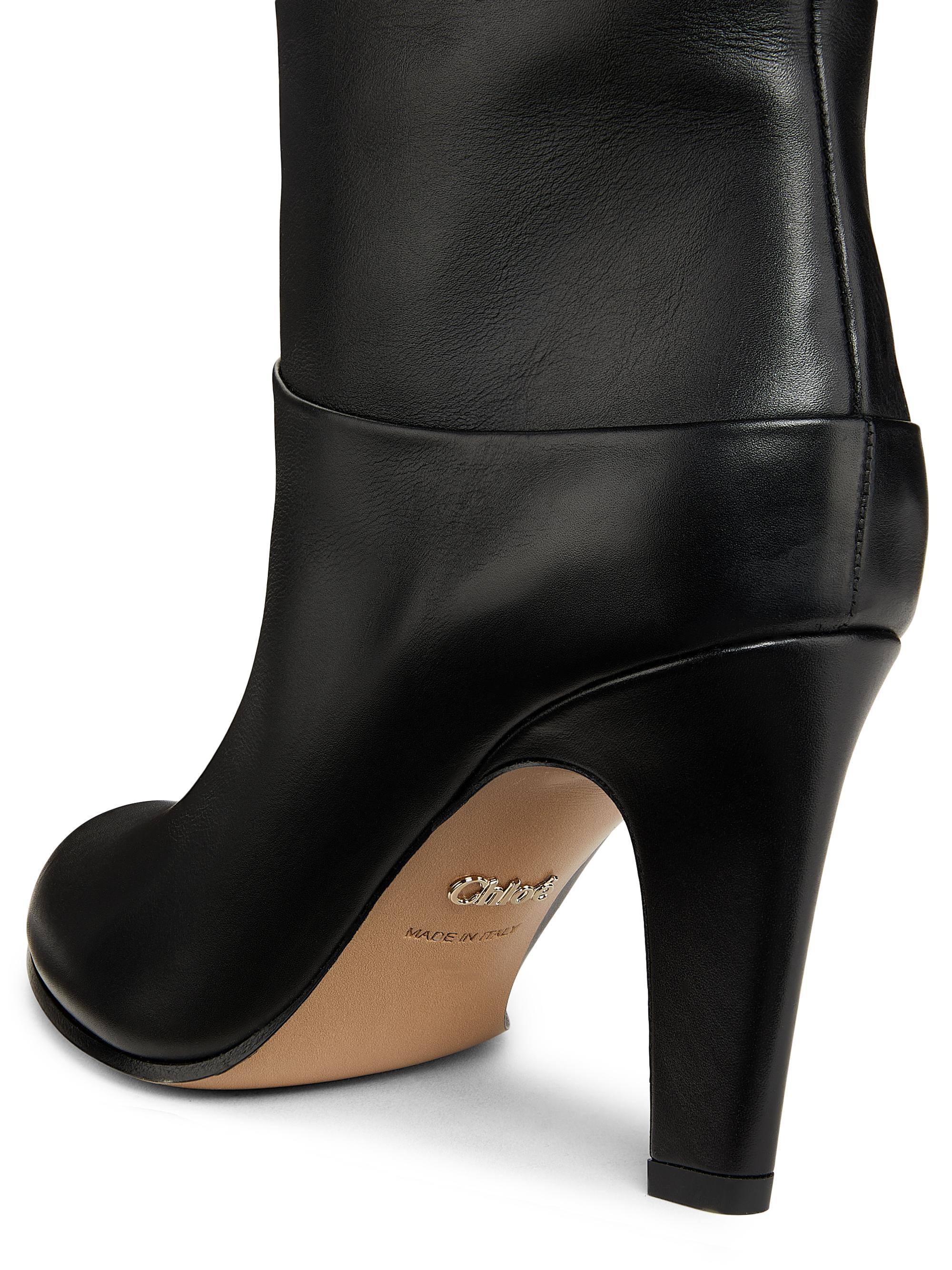 Chloé Eve 85MM Leather Boots | Saks Fifth Avenue