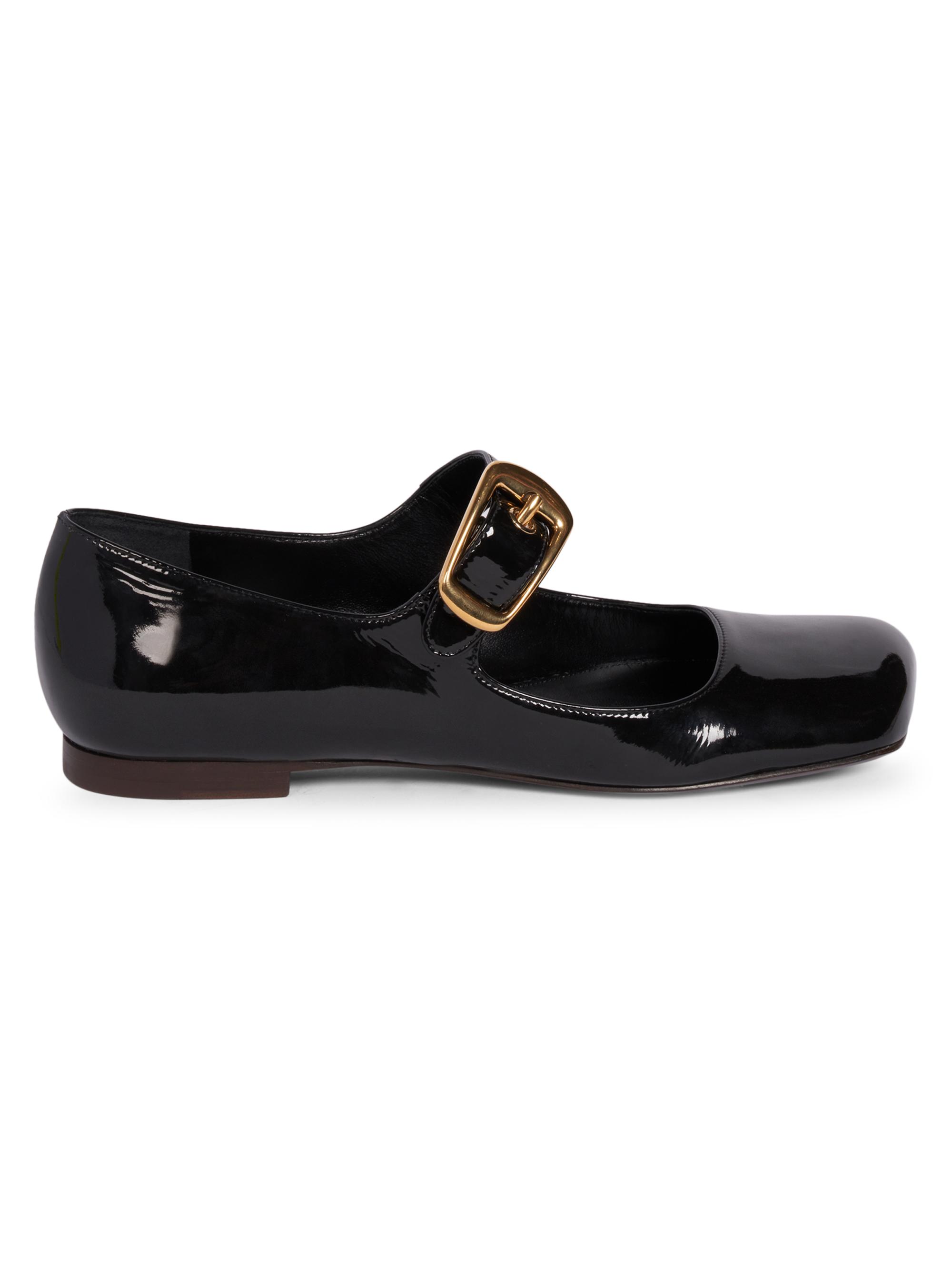 Chloé Women's Polly Patent Leather Mary Jane Flats - Black