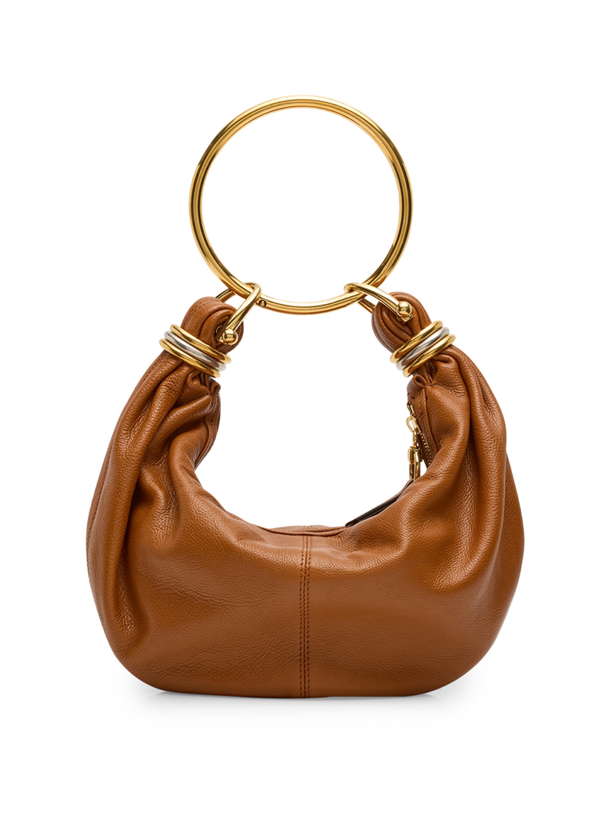 Chloé Women's  Bracelet Grained Leather Hobo Bag - Brown | Thumbnail 6