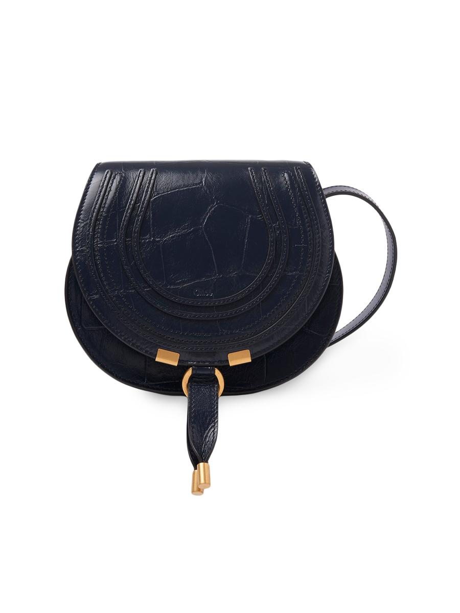 ショルダーバッグ・ポシェット Chloe Small Marcie Saddle Bag Black Chloé Small Marcie Saddle Bag In Grained Leather in Black