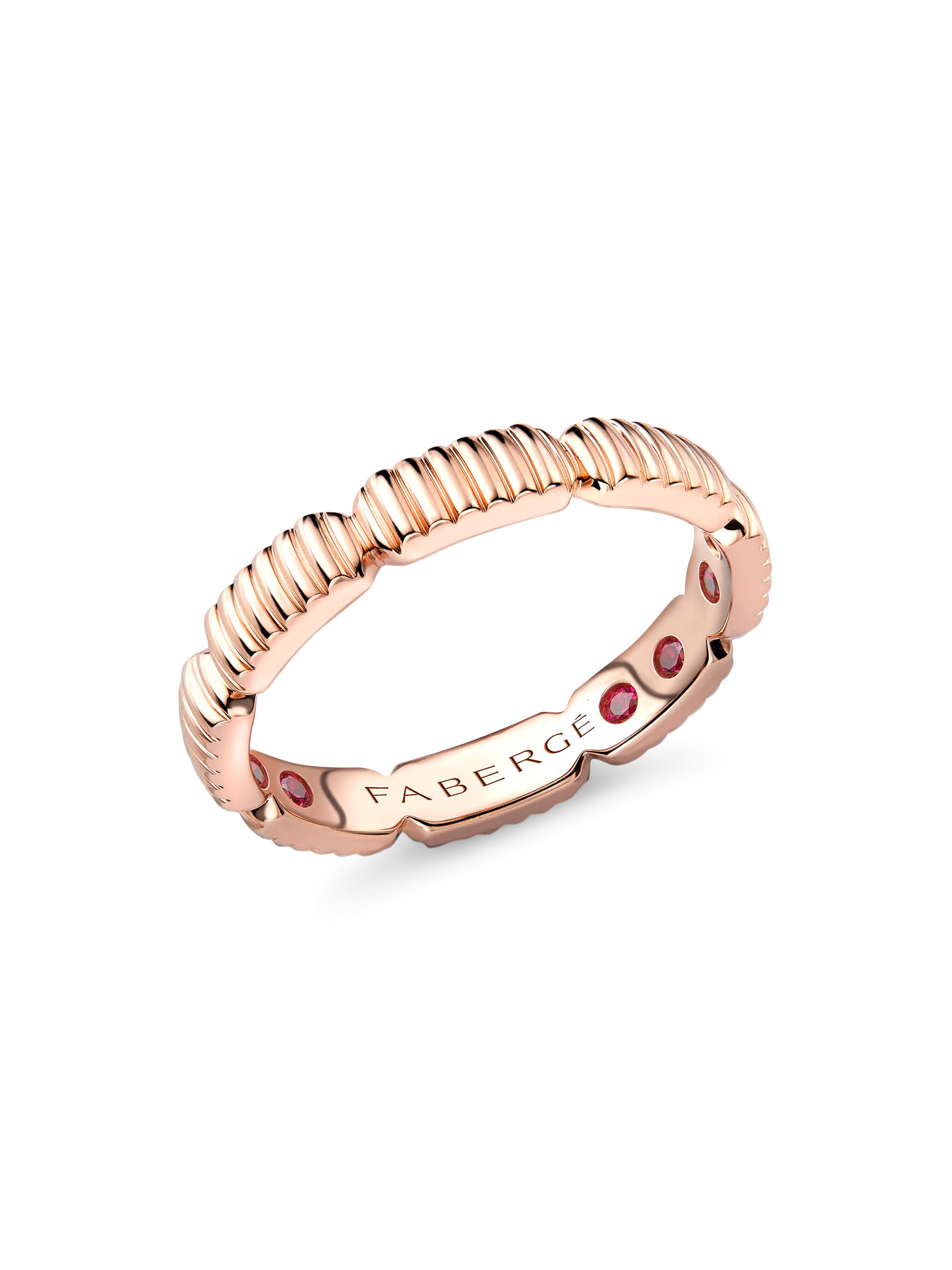 Fabergé Women's Colors of Love Rose Gold Fluted Gemsation Ring with Hidden Rubies - Rose Gold
