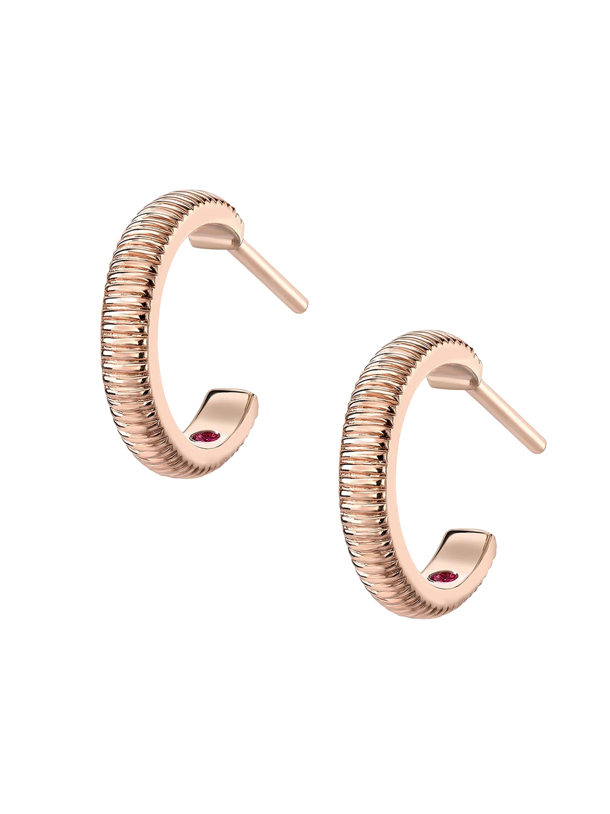Fabergé Women's Colours of Love Rose Gold Fluted Hoop Earrings - Rose Gold