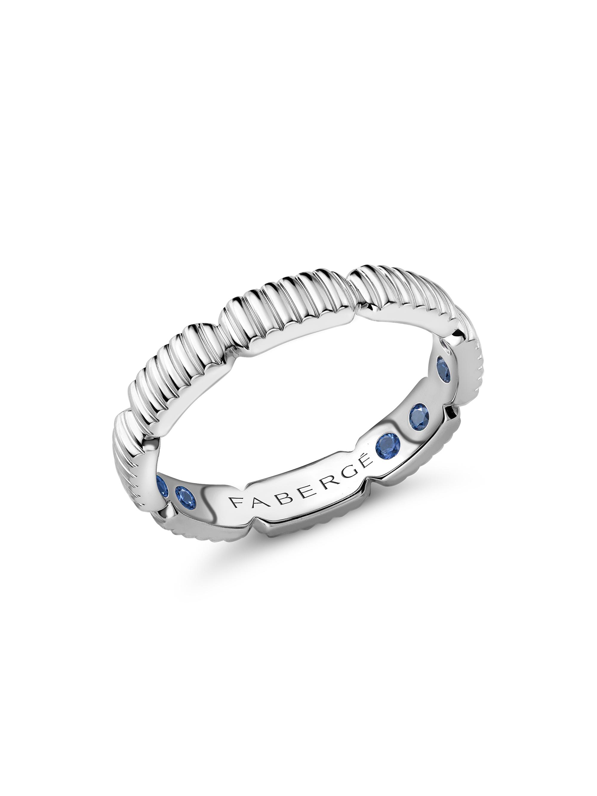 Fabergé Women's Colors of Love White Gold Fluted Gemsation Ring with Hidden Sapphires - White