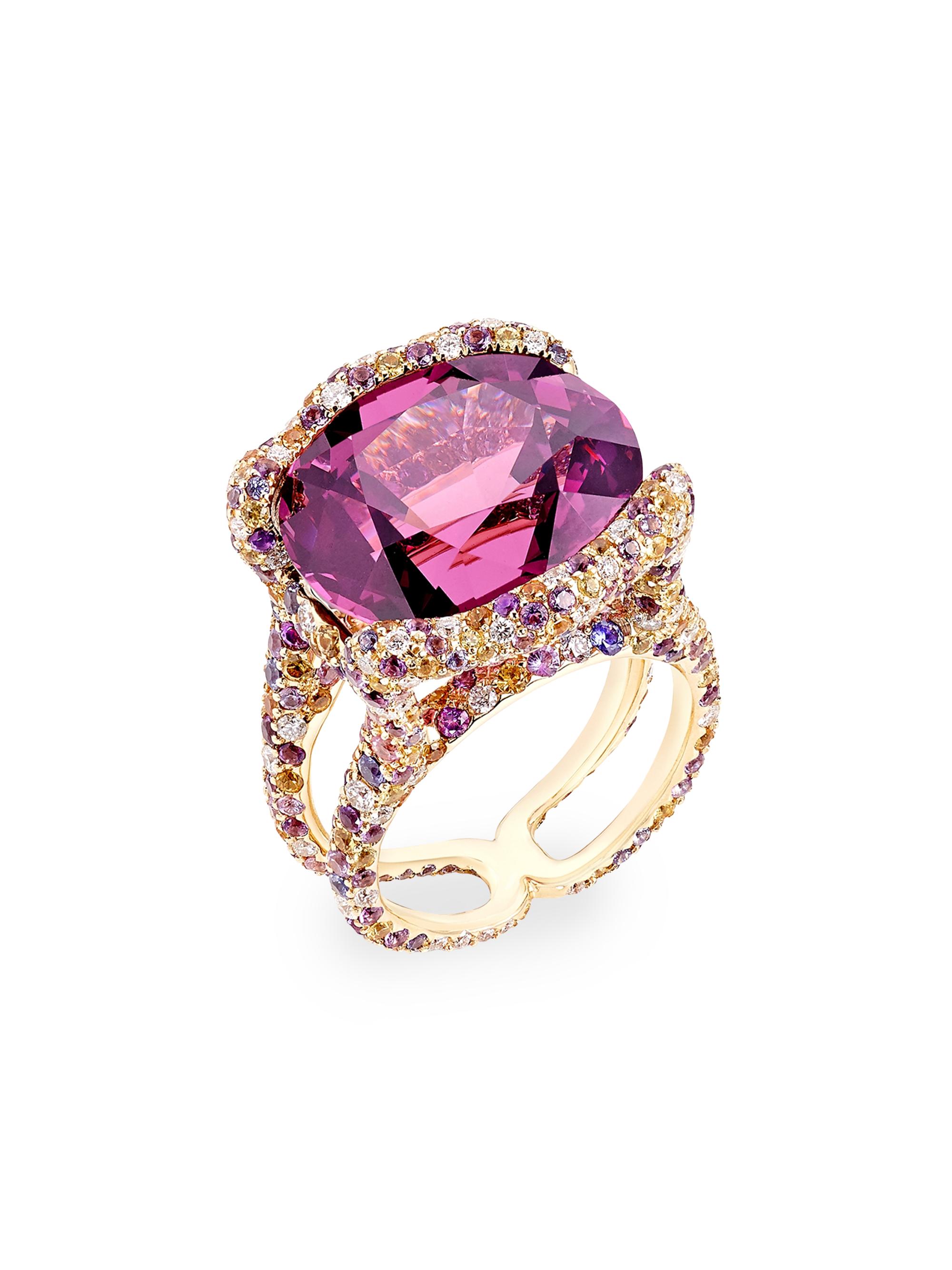Fabergé Women's Emotion Katharina Yellow Gold 18.81 tcw Spinel Ring with Diamonds & Colored Gemstones - Pink